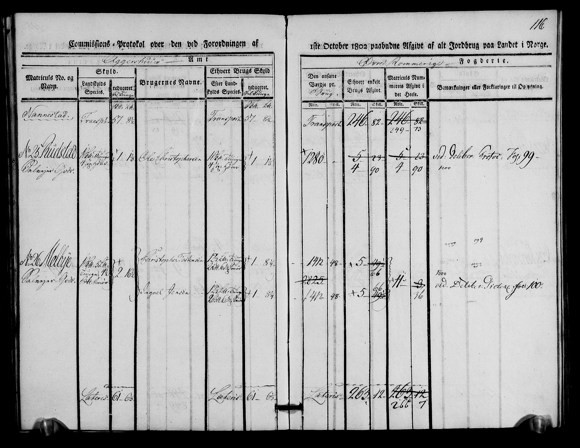 Rentekammeret inntil 1814, Realistisk ordnet avdeling, AV/RA-EA-4070/N/Ne/Nea/L0021: Øvre Romerike fogderi. Kommisjonsprotokoll for Ullensaker og Nannestad prestegjeld, 1803, p. 117