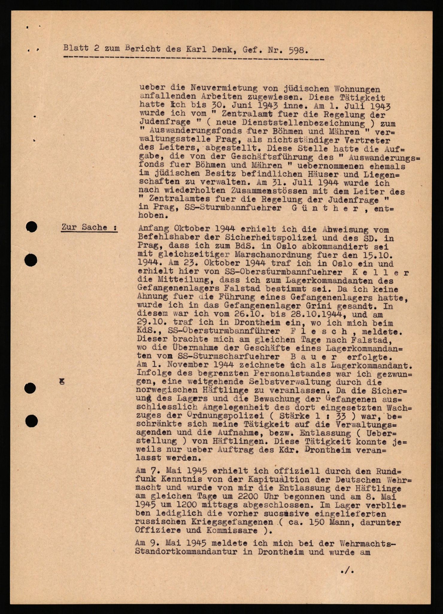 Forsvaret, Forsvarets overkommando II, RA/RAFA-3915/D/Db/L0038: CI Questionaires. Tyske okkupasjonsstyrker i Norge. Østerrikere., 1945-1946, p. 227