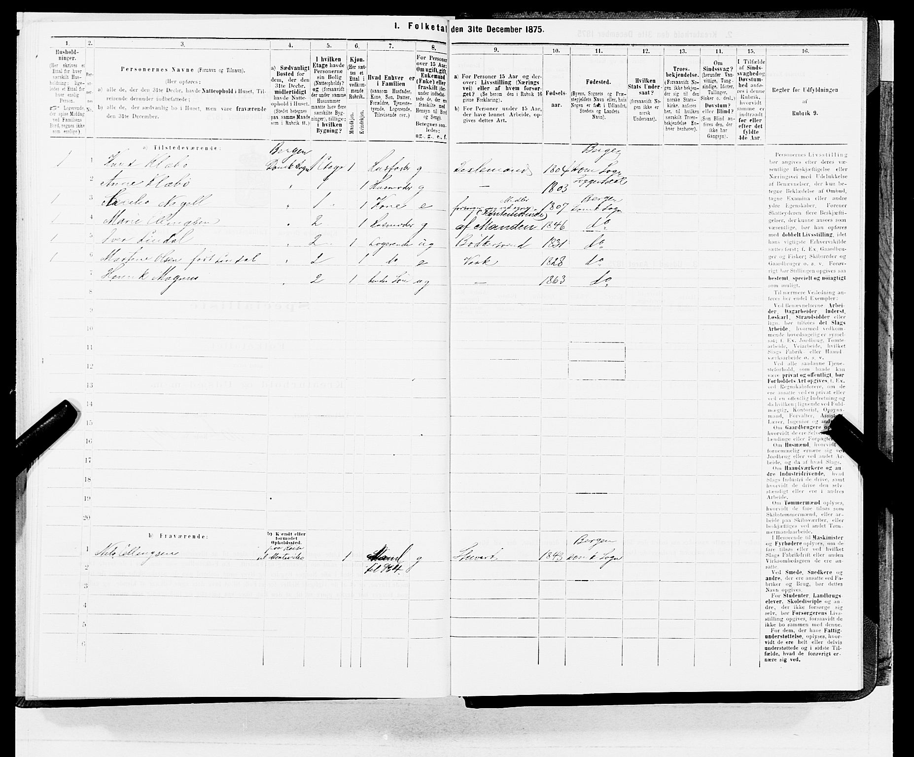 SAB, 1875 census for 1301 Bergen, 1875, p. 2235