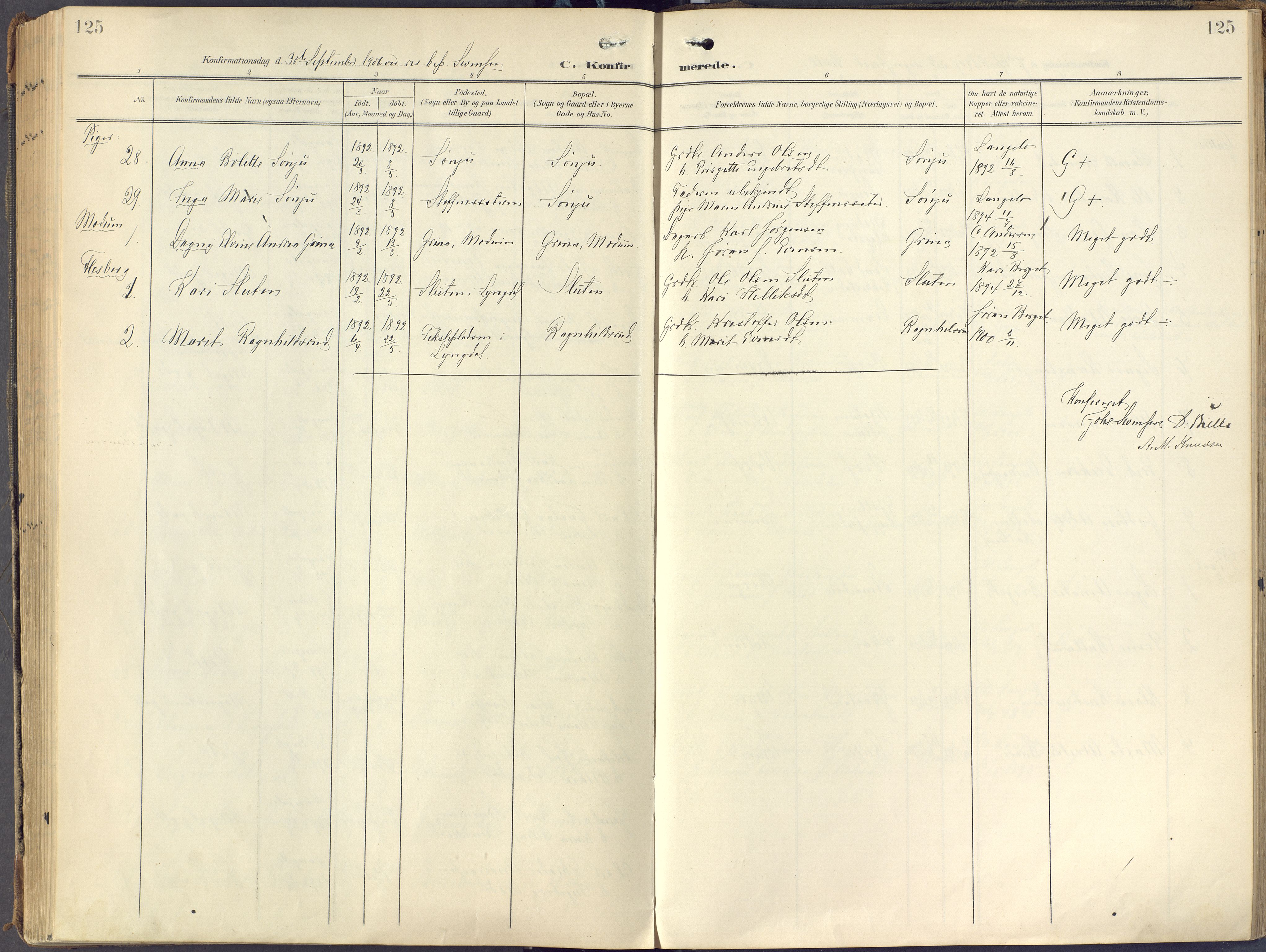 Eiker kirkebøker, SAKO/A-4/F/Fc/L0004: Parish register (official) no. III 4, 1900-1919, p. 125