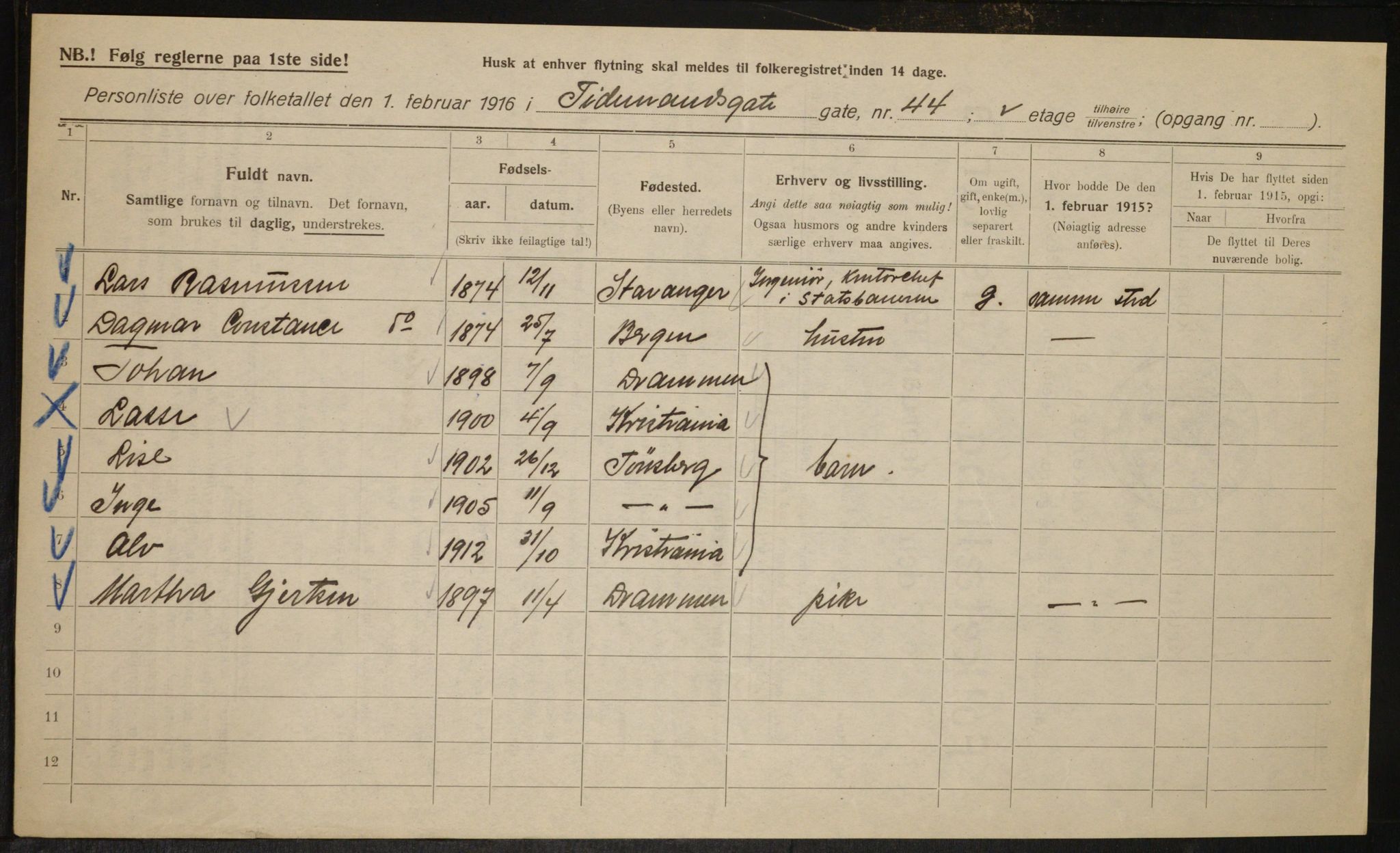 OBA, Municipal Census 1916 for Kristiania, 1916, p. 114769