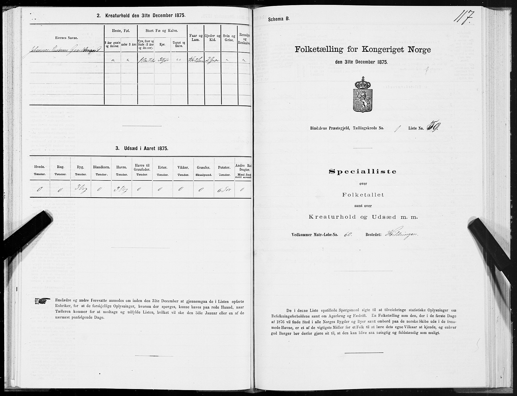 SAT, 1875 census for 1811P Bindal, 1875, p. 1117