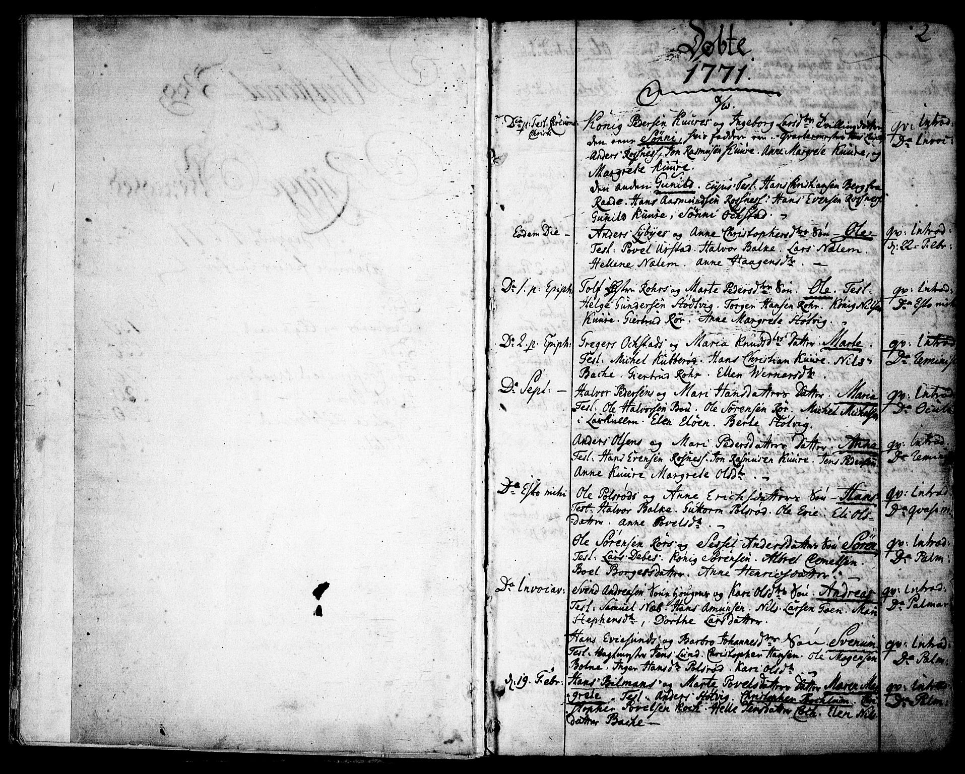 Rygge prestekontor Kirkebøker, AV/SAO-A-10084b/F/Fa/L0002: Parish register (official) no. 2, 1771-1814, p. 2