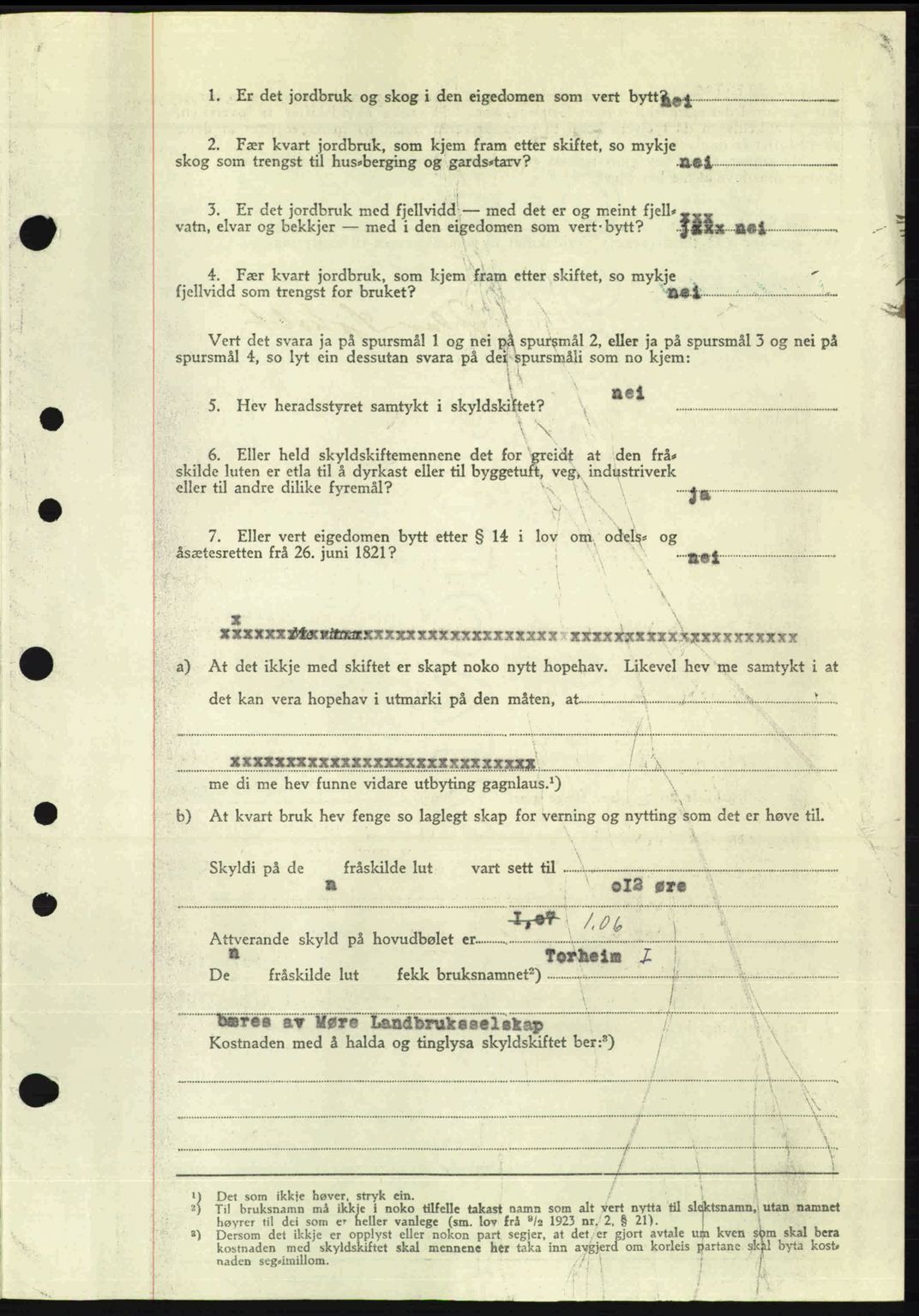 Nordre Sunnmøre sorenskriveri, AV/SAT-A-0006/1/2/2C/2Ca: Mortgage book no. A23, 1946-1947, Diary no: : 1945/1946