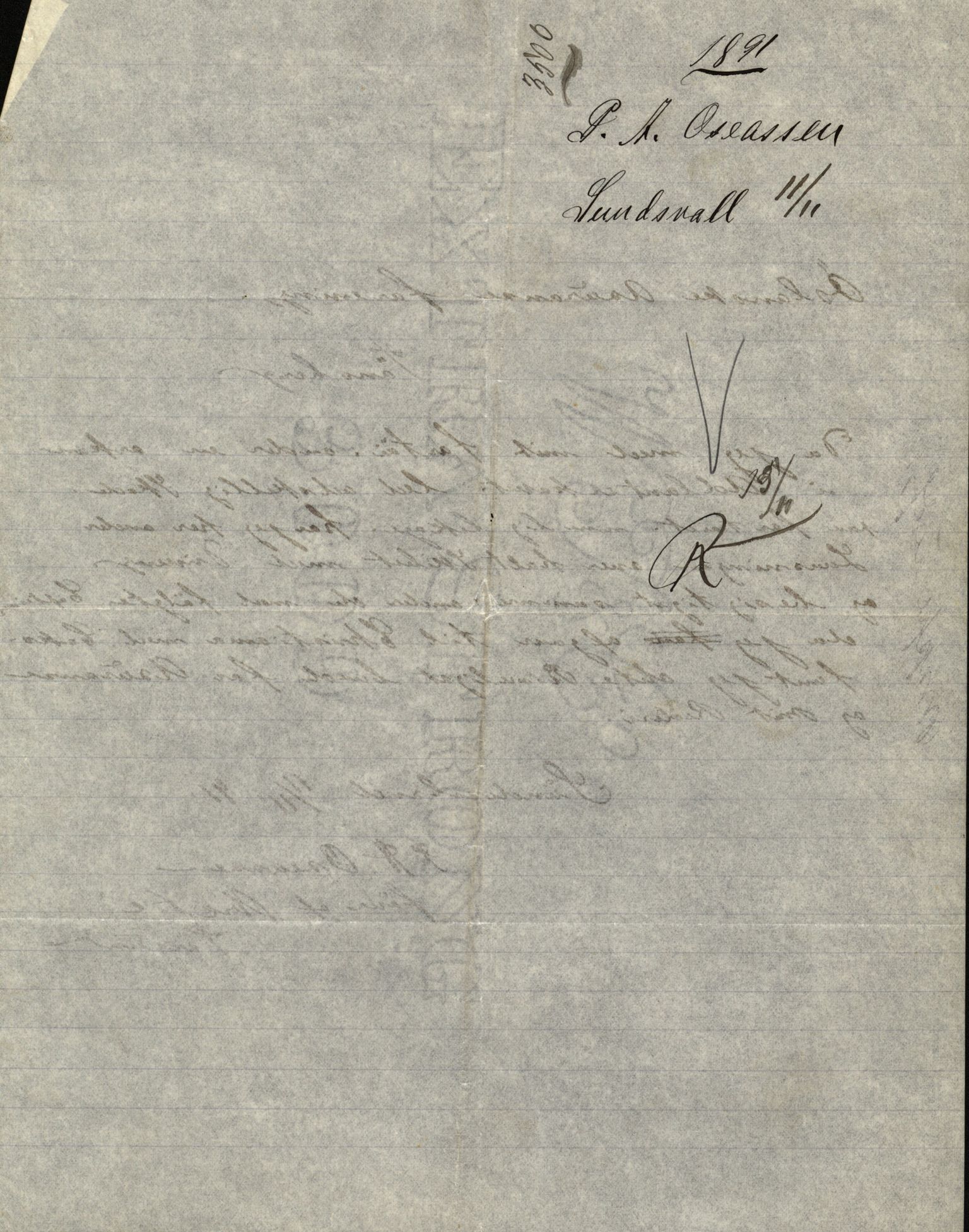 Pa 63 - Østlandske skibsassuranceforening, VEMU/A-1079/G/Ga/L0027/0004: Havaridokumenter / Avenir, Bertha, Augusta, Arctic, Black Hawk, 1891, p. 47