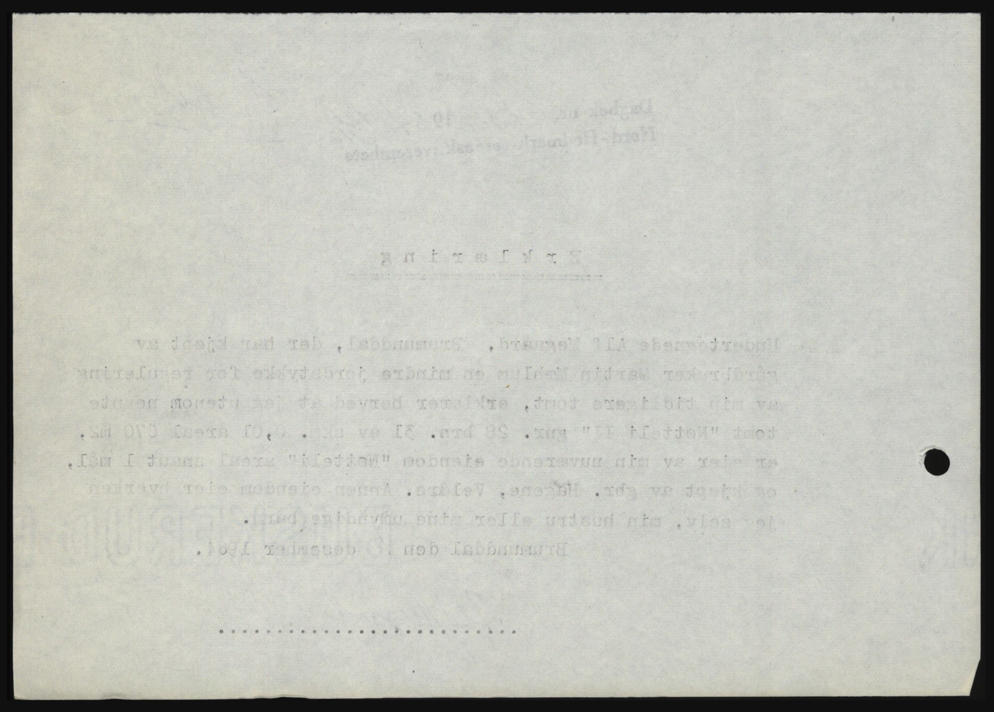 Nord-Hedmark sorenskriveri, SAH/TING-012/H/Hc/L0021: Mortgage book no. 21, 1964-1965, Diary no: : 6435/1964