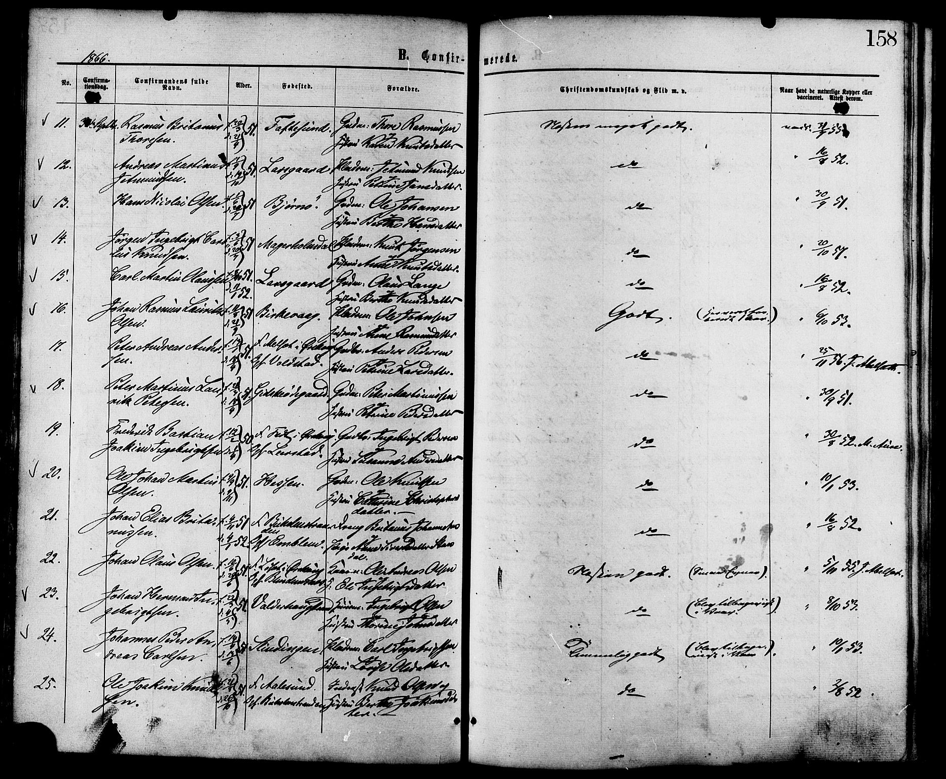 Ministerialprotokoller, klokkerbøker og fødselsregistre - Møre og Romsdal, AV/SAT-A-1454/528/L0399: Parish register (official) no. 528A10, 1864-1879, p. 158