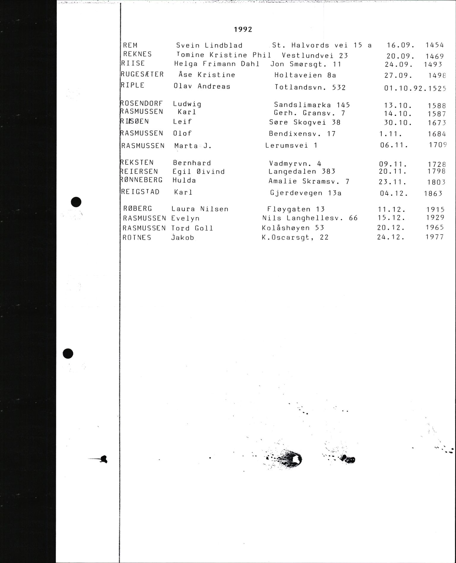 Byfogd og Byskriver i Bergen, SAB/A-3401/06/06Nb/L0013: Register til dødsfalljournaler, 1976-1992, p. 24