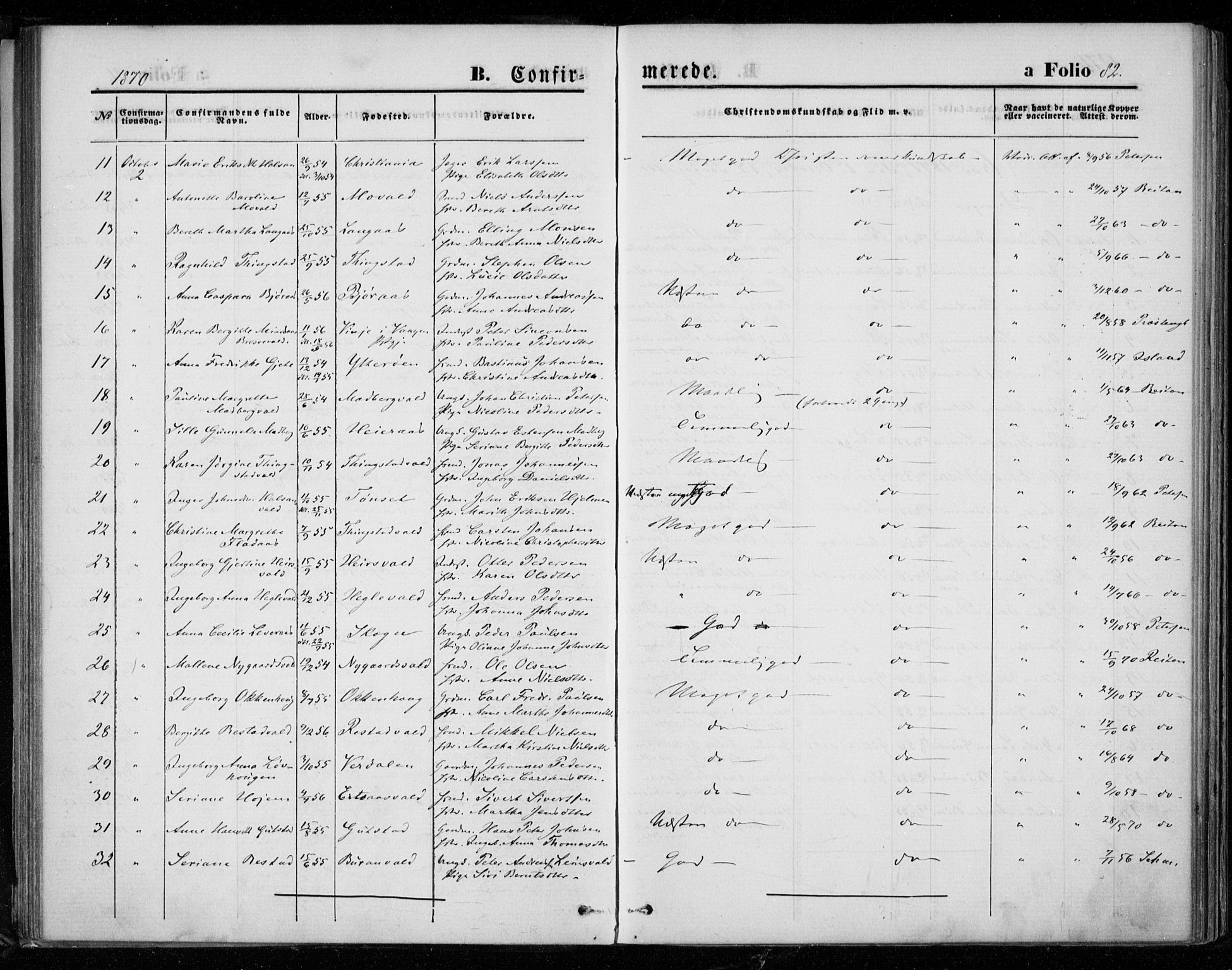 Ministerialprotokoller, klokkerbøker og fødselsregistre - Nord-Trøndelag, SAT/A-1458/721/L0206: Parish register (official) no. 721A01, 1864-1874, p. 82