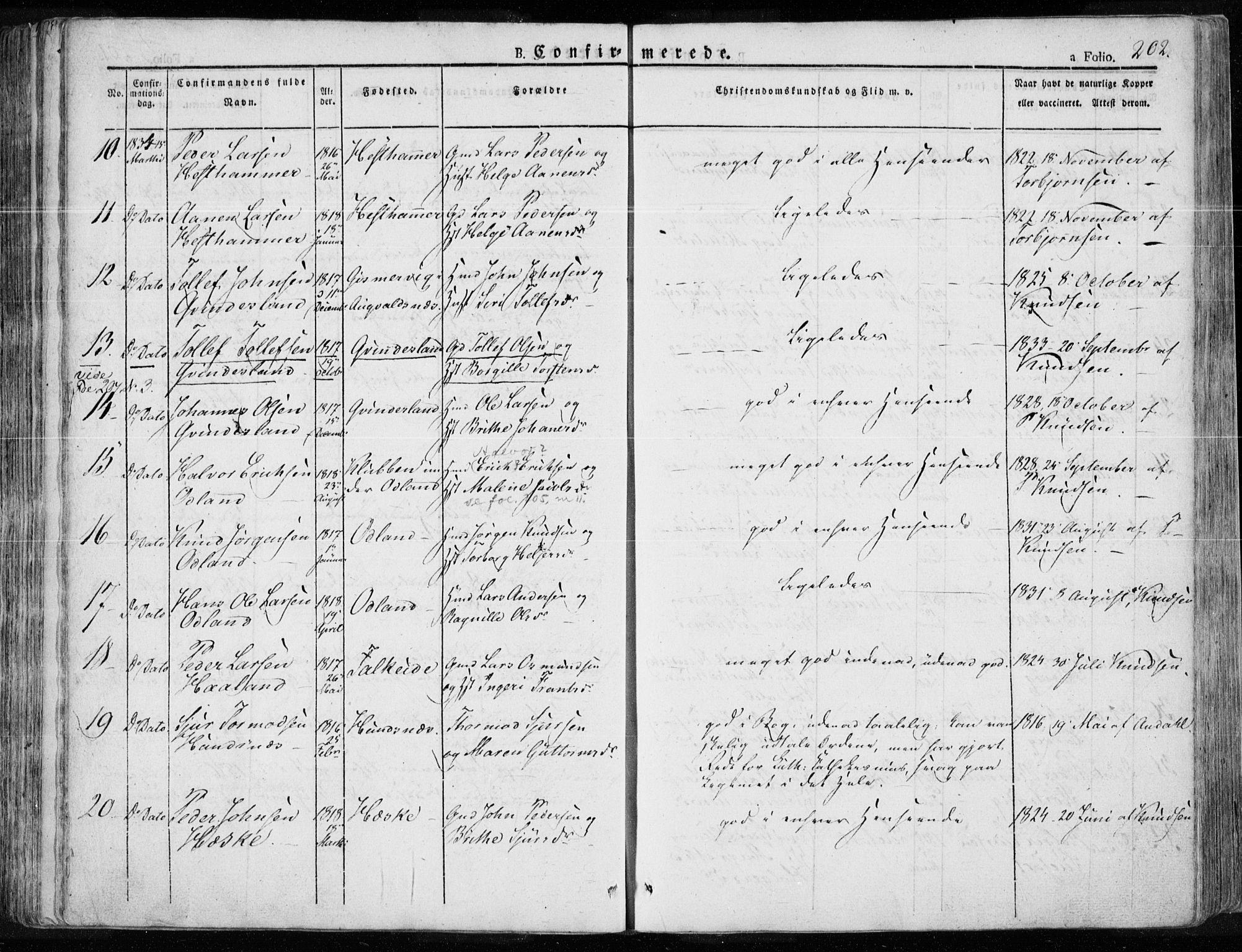 Tysvær sokneprestkontor, AV/SAST-A -101864/H/Ha/Haa/L0001: Parish register (official) no. A 1.1, 1831-1856, p. 202