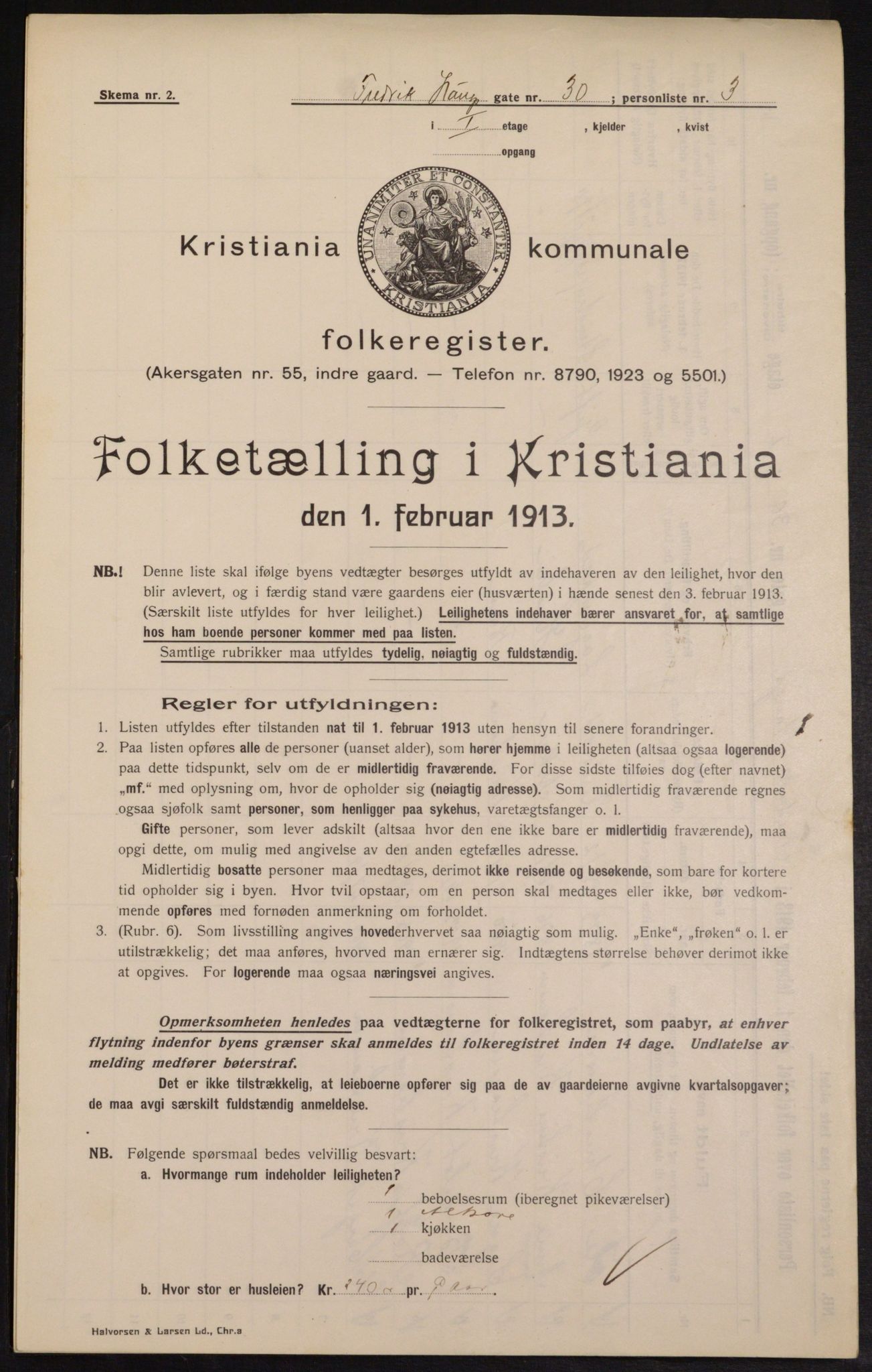 OBA, Municipal Census 1913 for Kristiania, 1913, p. 26820