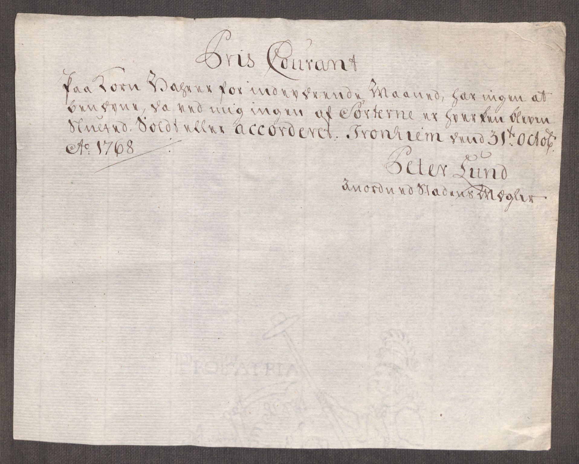 Rentekammeret inntil 1814, Realistisk ordnet avdeling, AV/RA-EA-4070/Oe/L0009: [Ø1]: Nordafjelske priskuranter, 1759-1768, p. 358