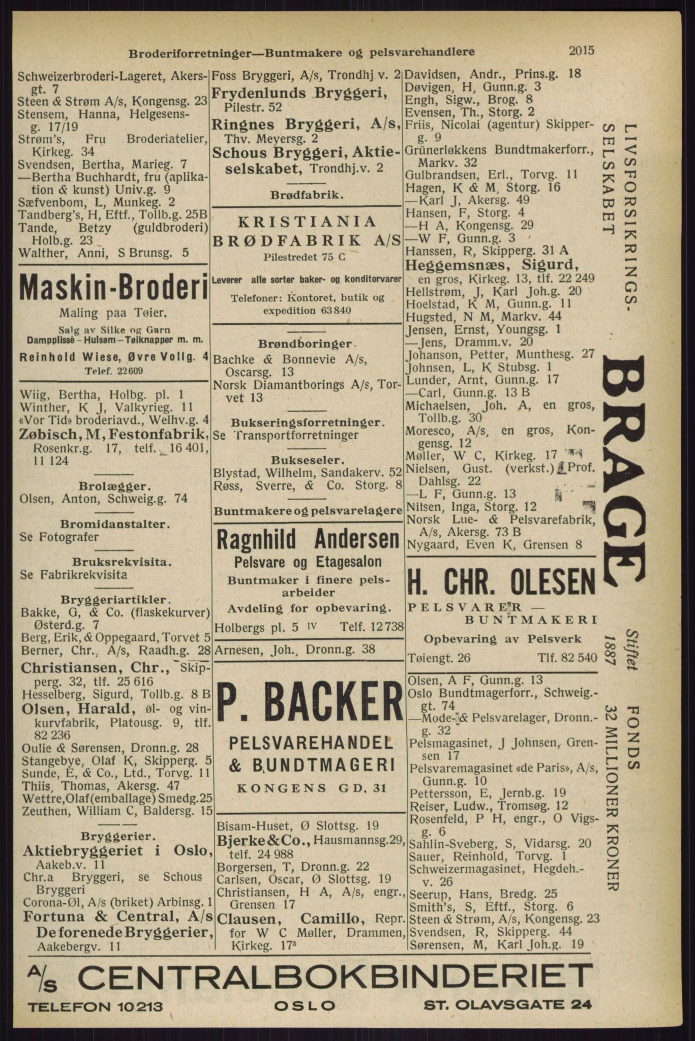 Kristiania/Oslo adressebok, PUBL/-, 1927, p. 2015