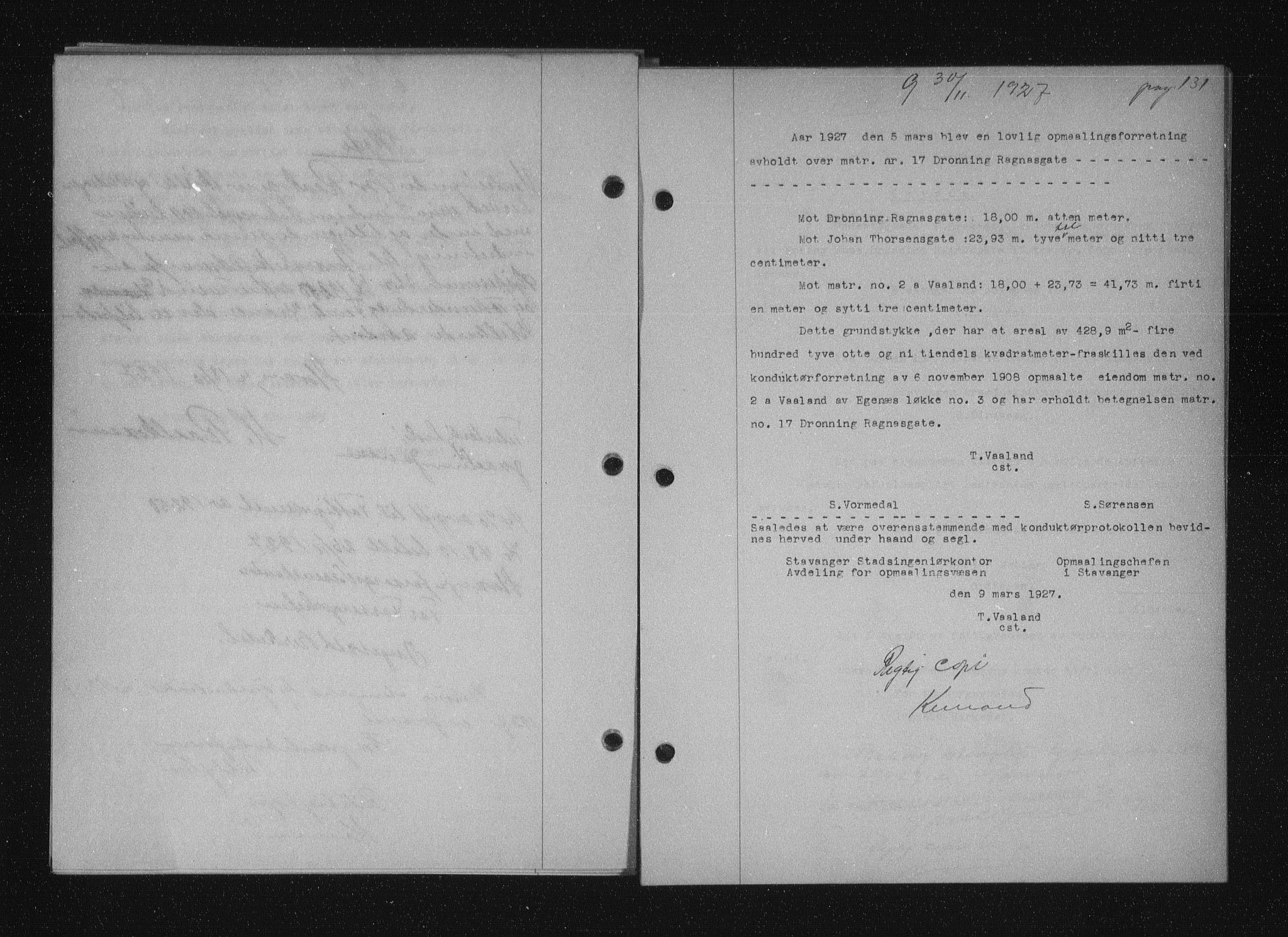 Stavanger byfogd, SAST/A-101408/001/4/41/410/410BB/L0053: Mortgage book no. 41, 1927-1928, Deed date: 30.11.1927