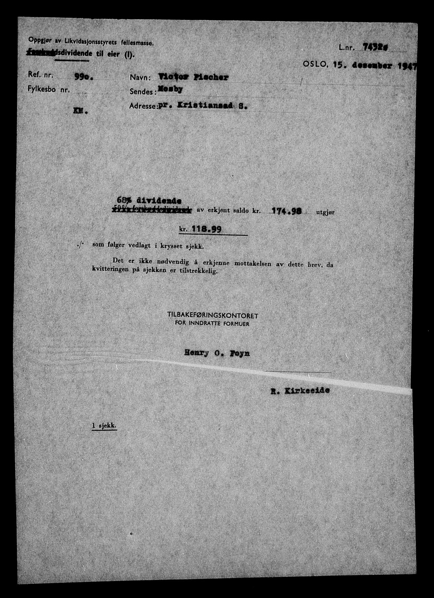 Justisdepartementet, Tilbakeføringskontoret for inndratte formuer, RA/S-1564/H/Hc/Hcd/L0995: --, 1945-1947, p. 349