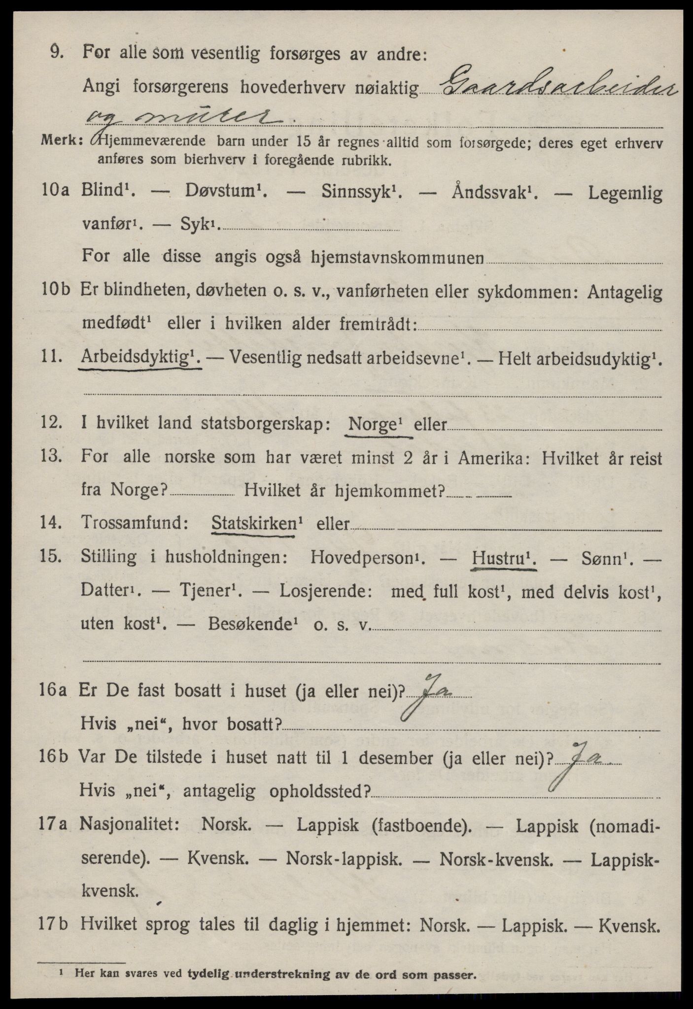 SAT, 1920 census for Budal, 1920, p. 1061