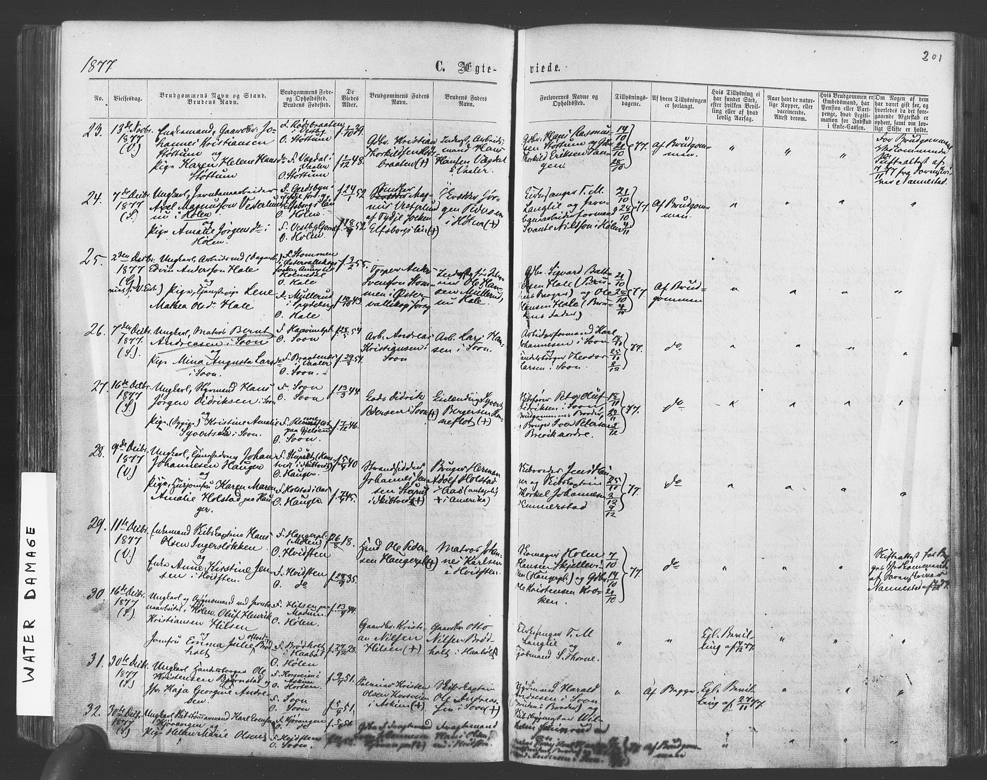 Vestby prestekontor Kirkebøker, SAO/A-10893/F/Fa/L0008: Parish register (official) no. I 8, 1863-1877, p. 201