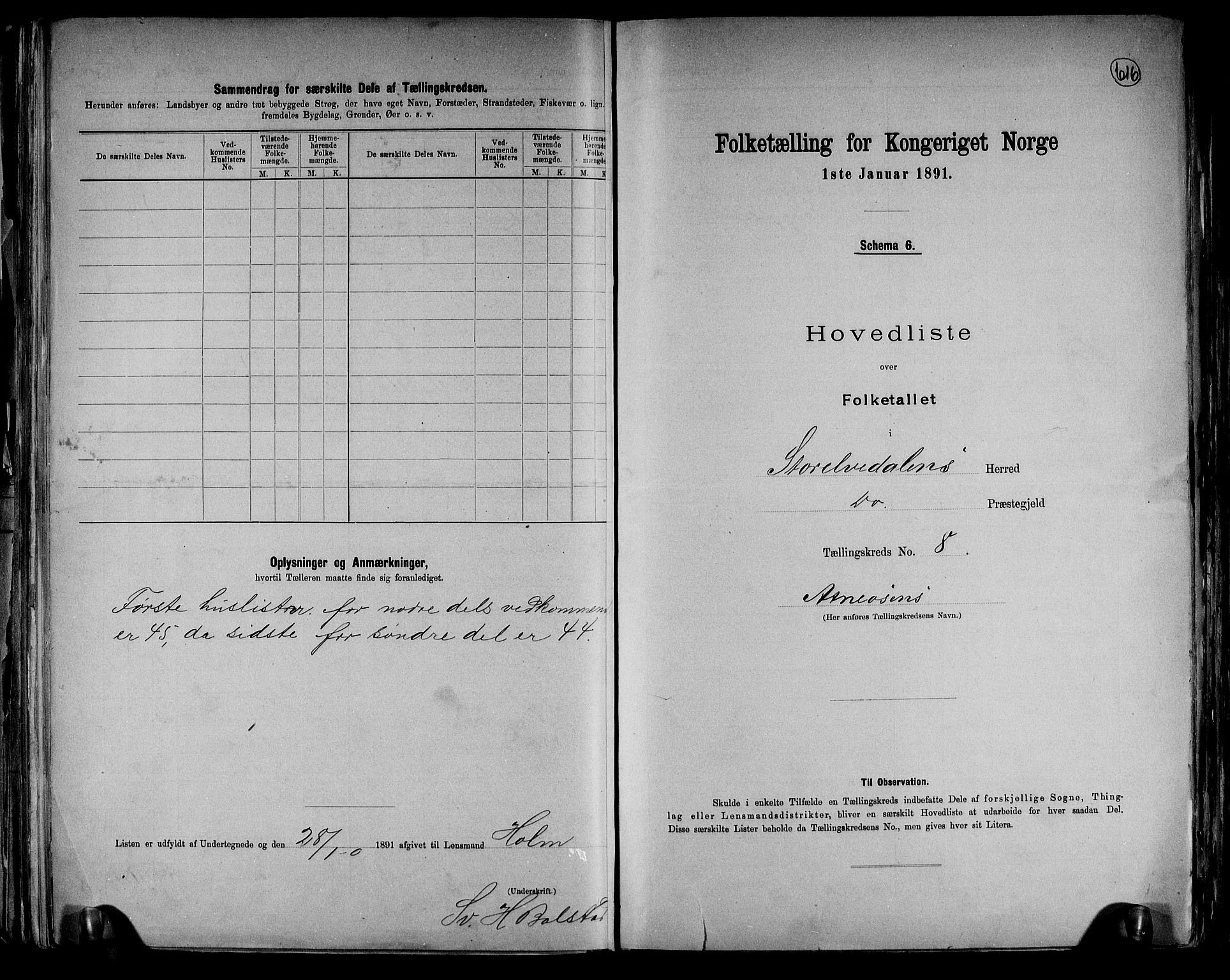 RA, 1891 census for 0430 Stor-Elvdal, 1891, p. 21