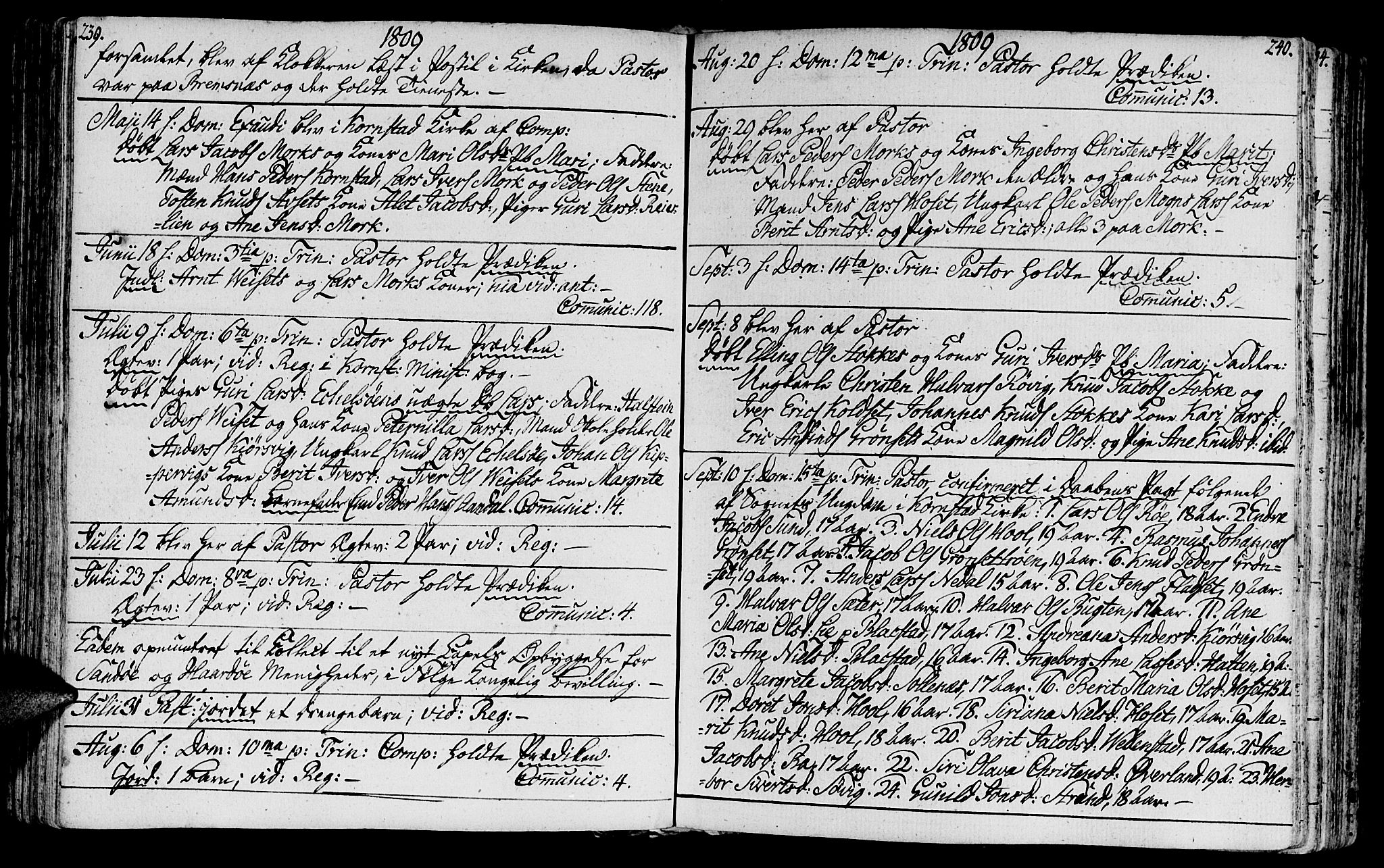 Ministerialprotokoller, klokkerbøker og fødselsregistre - Møre og Romsdal, AV/SAT-A-1454/568/L0799: Parish register (official) no. 568A08, 1780-1819, p. 239-240