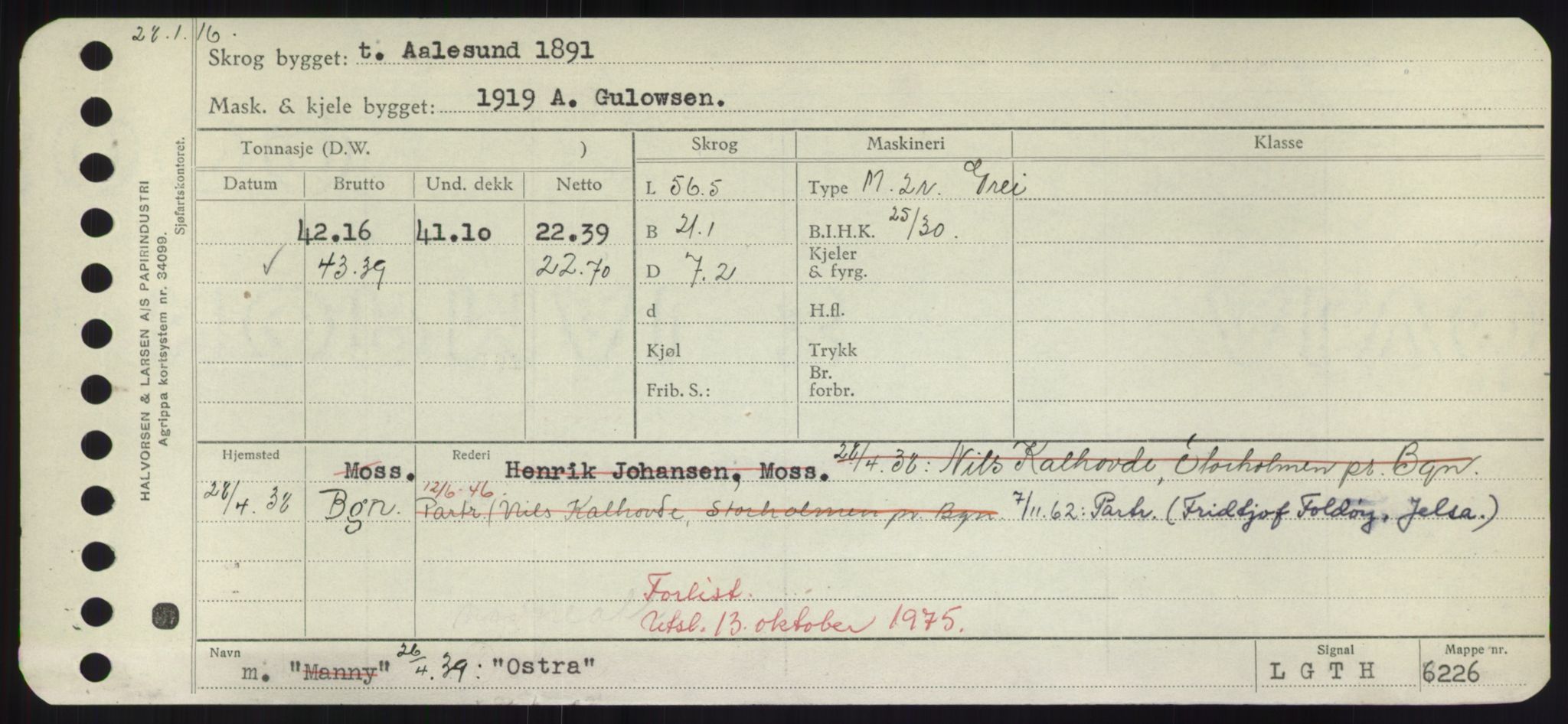 Sjøfartsdirektoratet med forløpere, Skipsmålingen, AV/RA-S-1627/H/Hd/L0028: Fartøy, O, p. 491