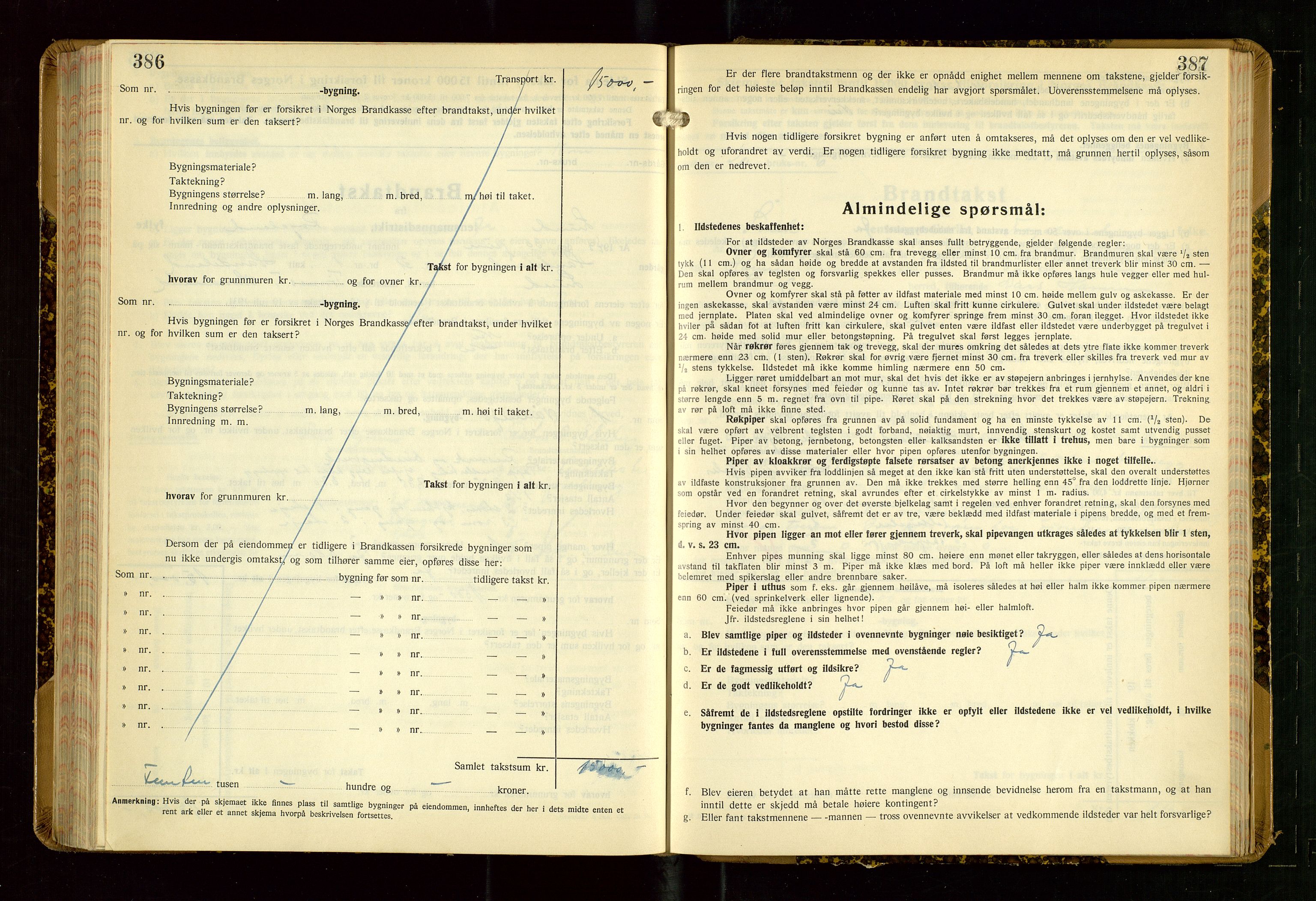 Lund lensmannskontor, AV/SAST-A-100303/Gob/L0006: "Brandtakstprotokoll", 1938-1951, p. 386-387