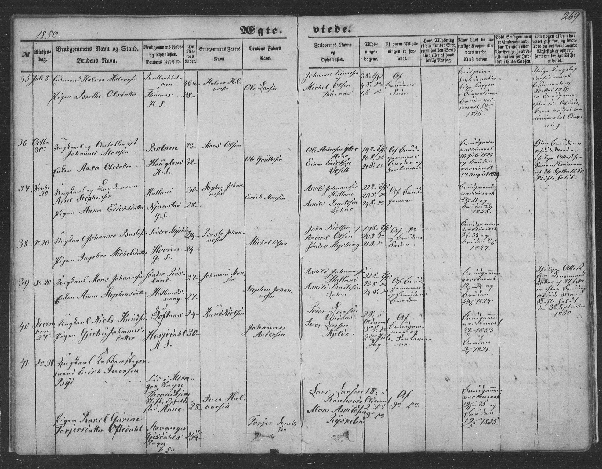 Haus sokneprestembete, SAB/A-75601/H/Haa: Parish register (official) no. A 16 II, 1848-1857, p. 269