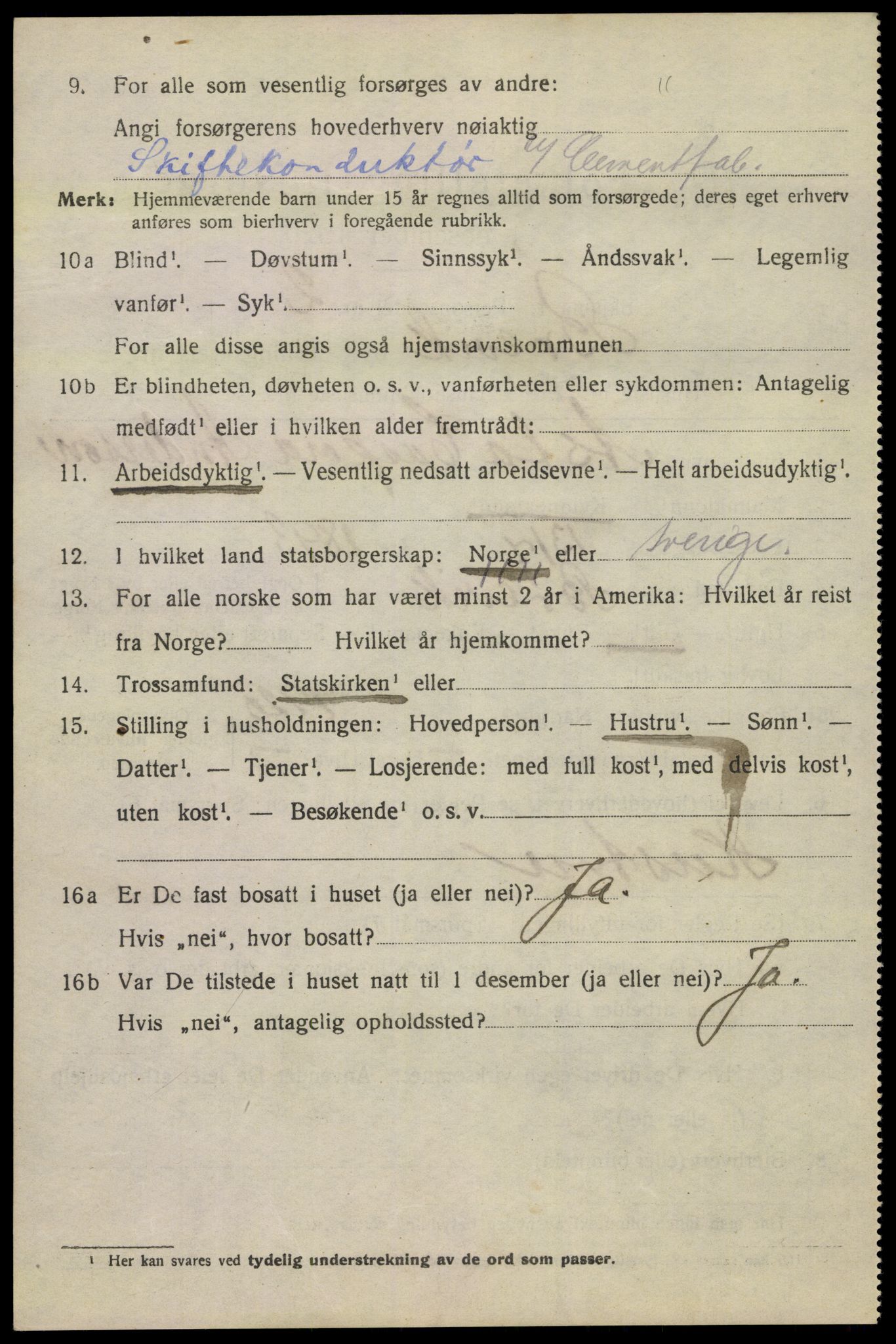 SAKO, 1920 census for Brevik, 1920, p. 7127