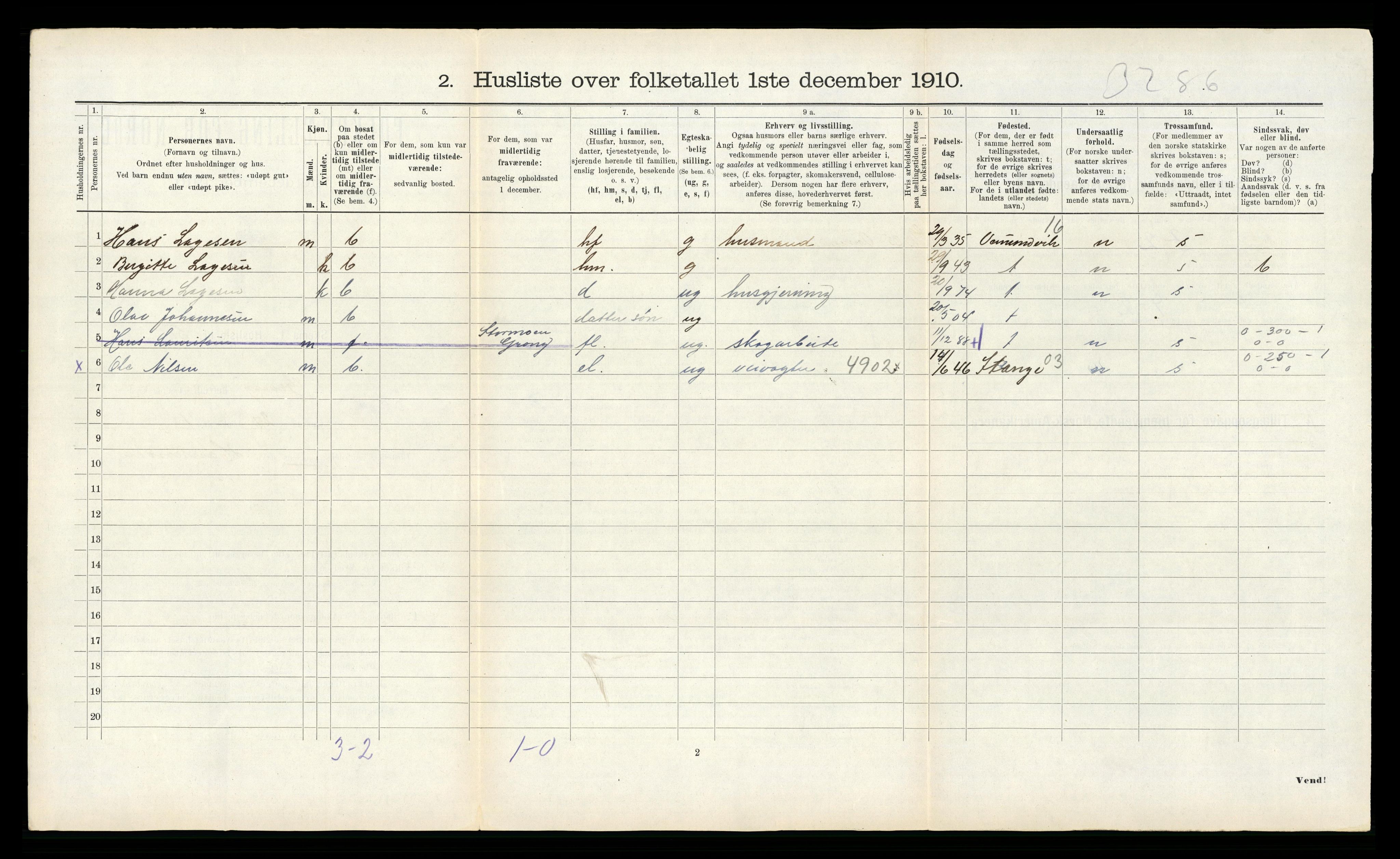 RA, 1910 census for Grong, 1910, p. 315