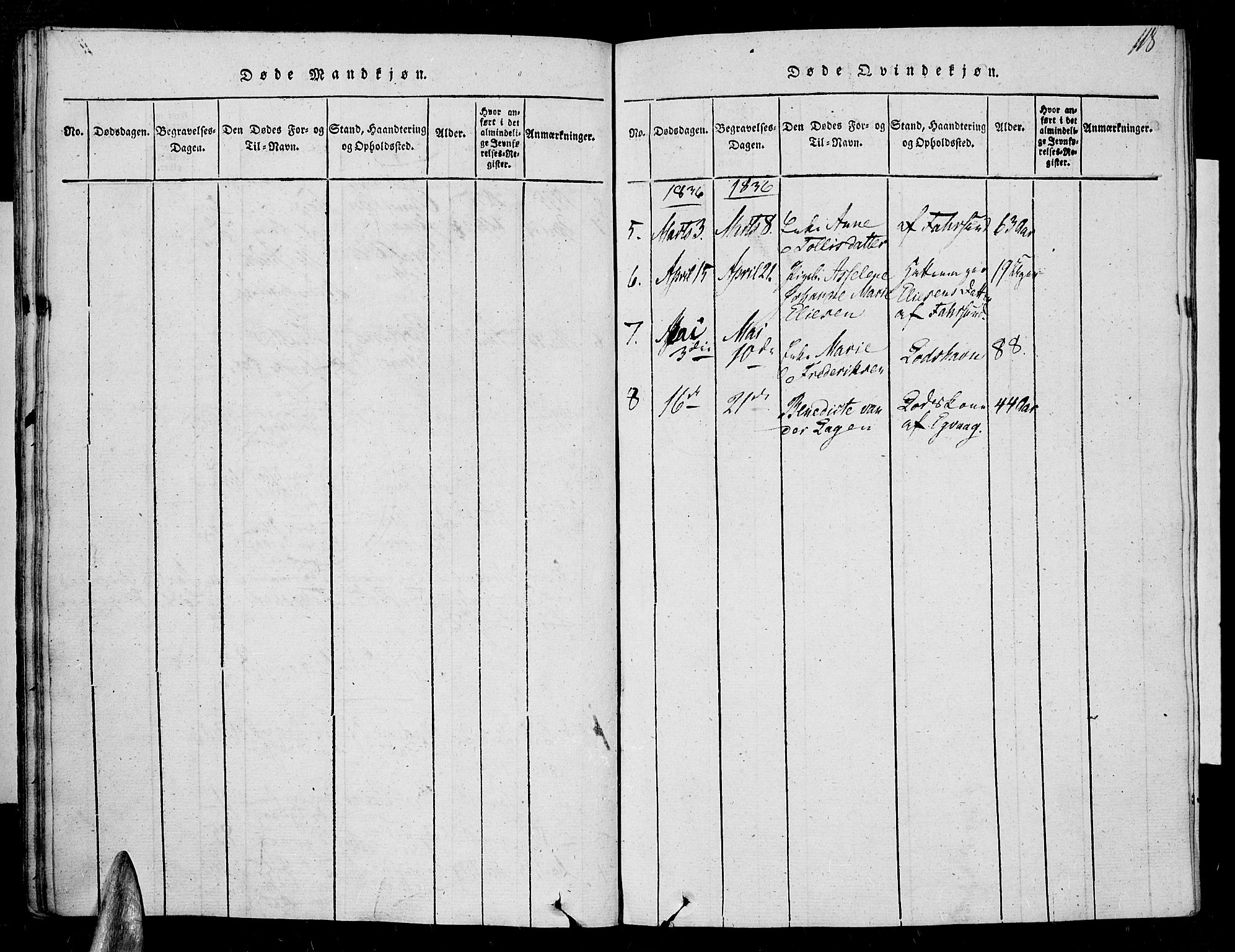 Farsund sokneprestkontor, AV/SAK-1111-0009/F/Fa/L0002: Parish register (official) no. A 2, 1815-1836, p. 118