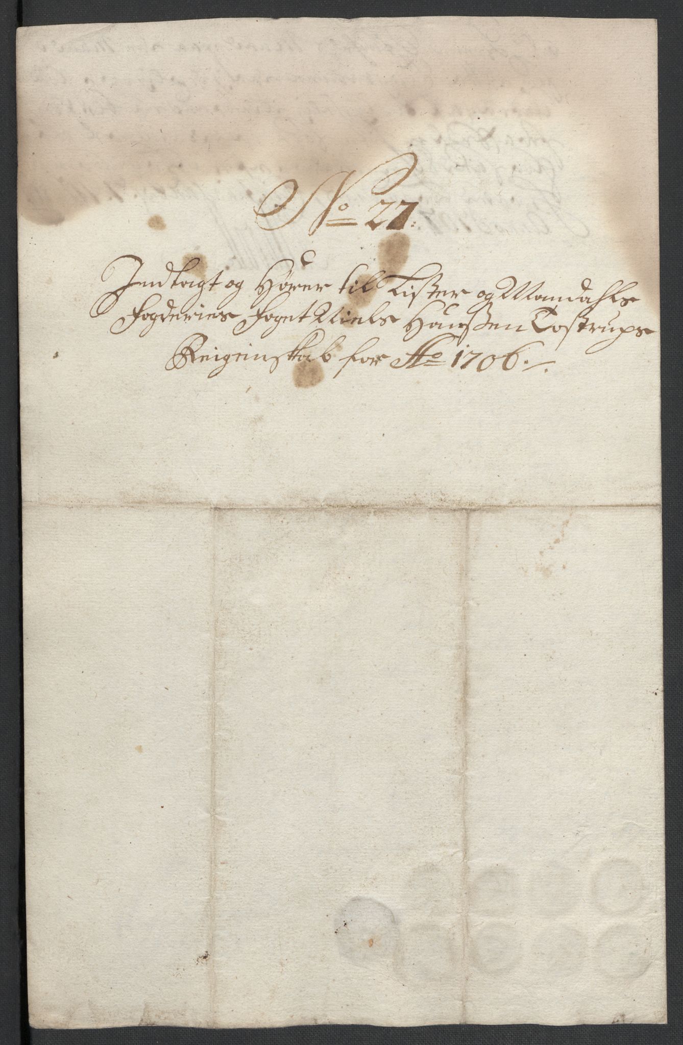 Rentekammeret inntil 1814, Reviderte regnskaper, Fogderegnskap, RA/EA-4092/R43/L2551: Fogderegnskap Lista og Mandal, 1705-1709, p. 363