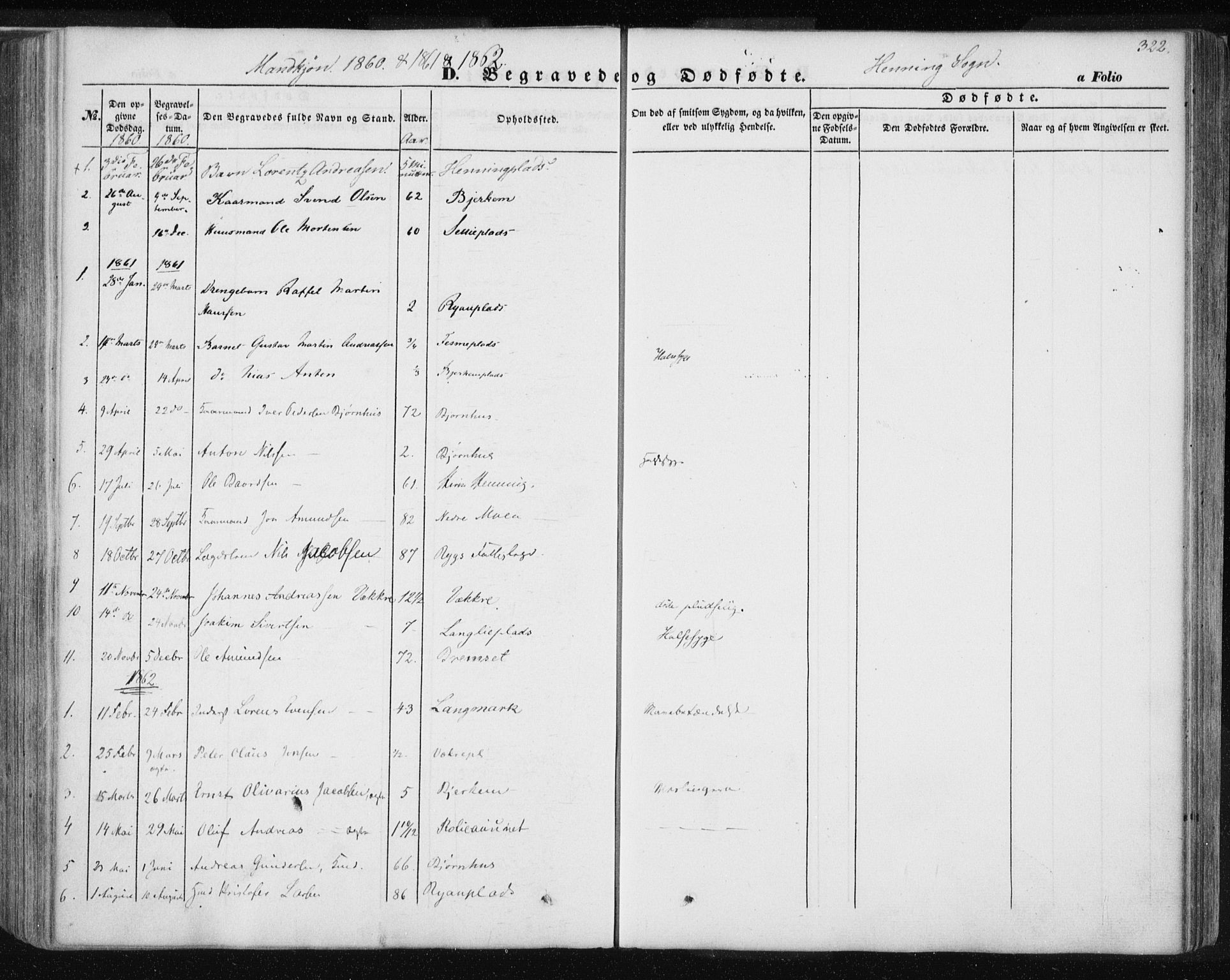 Ministerialprotokoller, klokkerbøker og fødselsregistre - Nord-Trøndelag, SAT/A-1458/735/L0342: Parish register (official) no. 735A07 /3, 1849-1862, p. 322