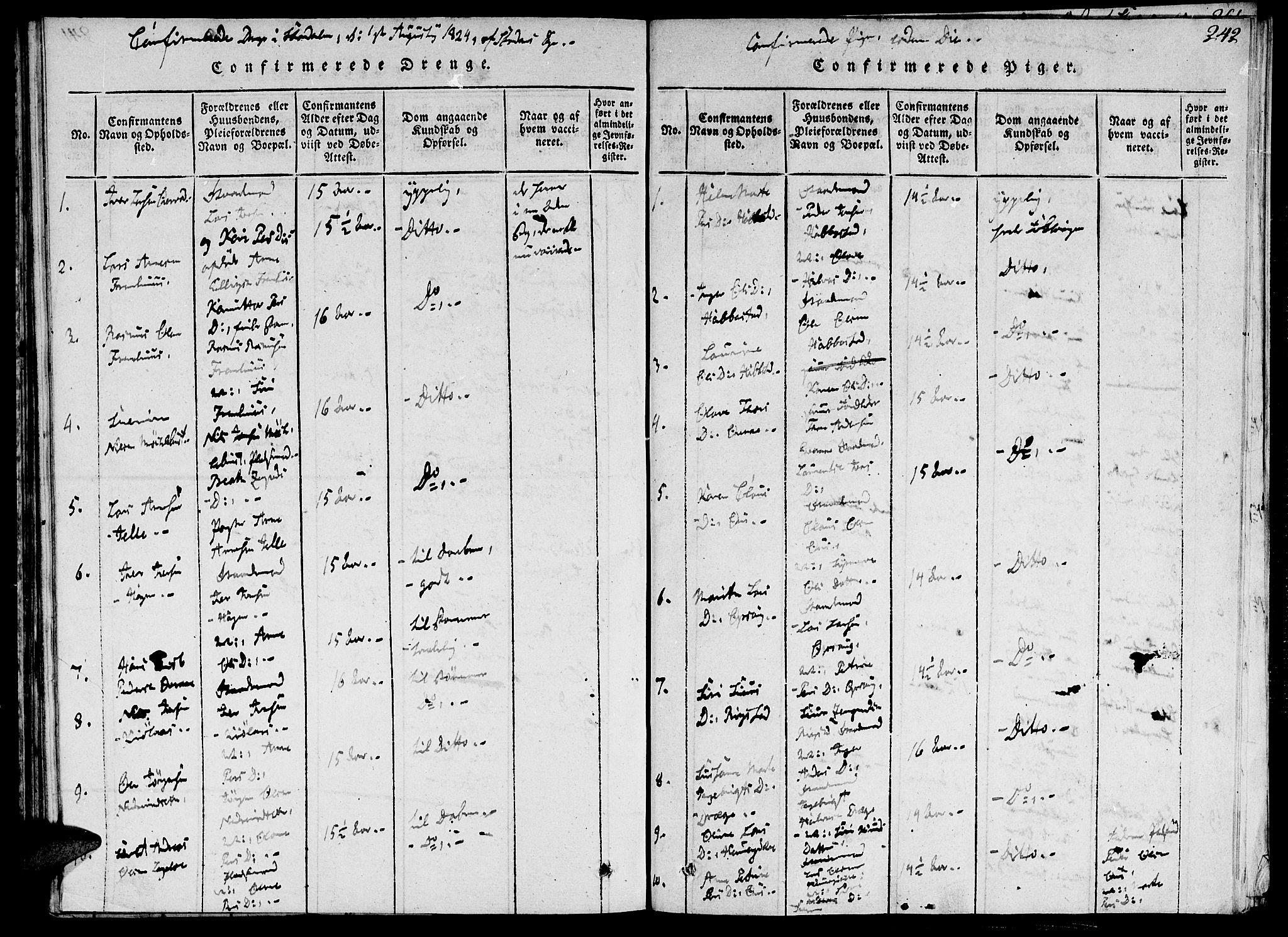 Ministerialprotokoller, klokkerbøker og fødselsregistre - Møre og Romsdal, AV/SAT-A-1454/520/L0273: Parish register (official) no. 520A03, 1817-1826, p. 242