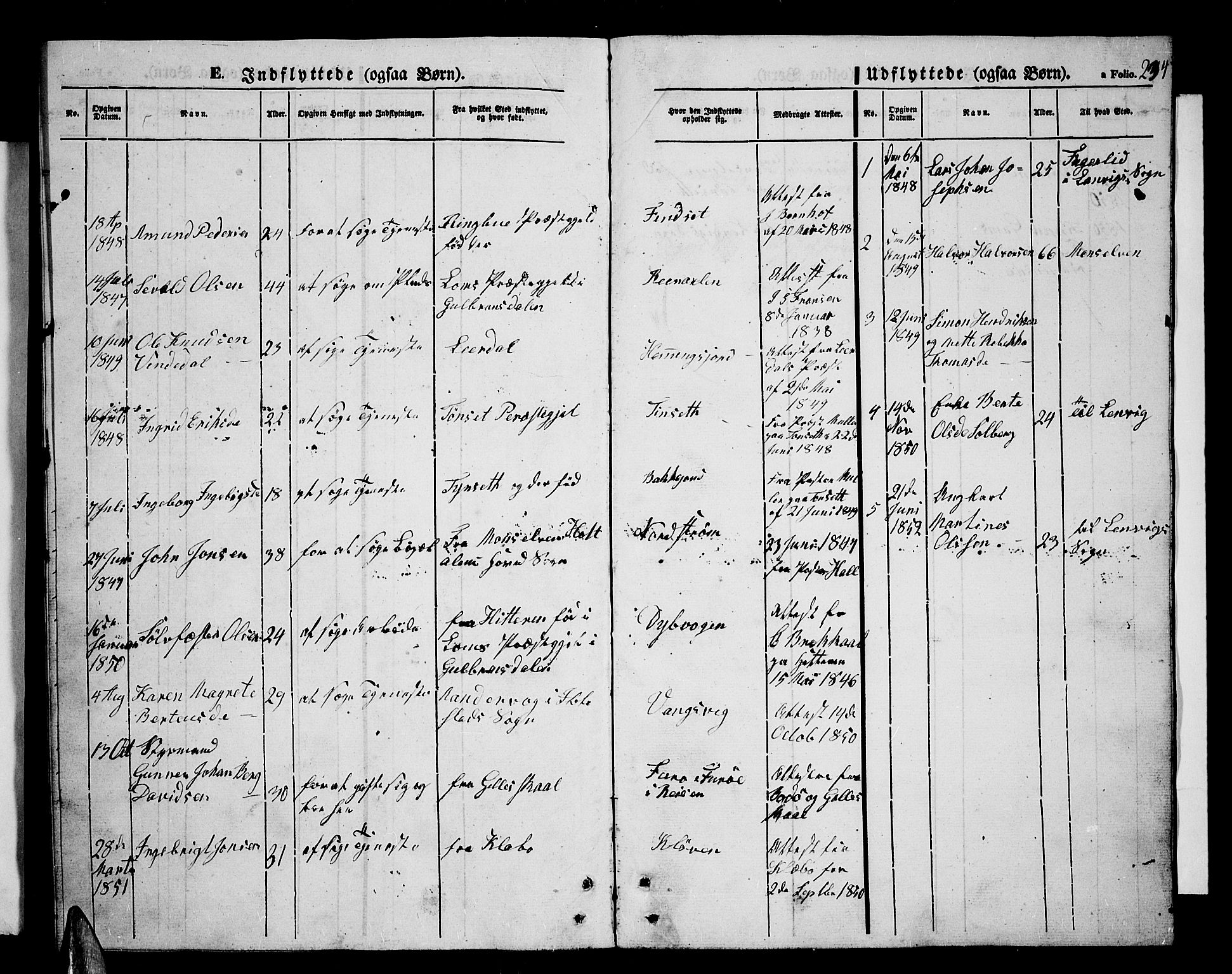 Tranøy sokneprestkontor, SATØ/S-1313/I/Ia/Iab/L0002klokker: Parish register (copy) no. 2, 1847-1860, p. 234