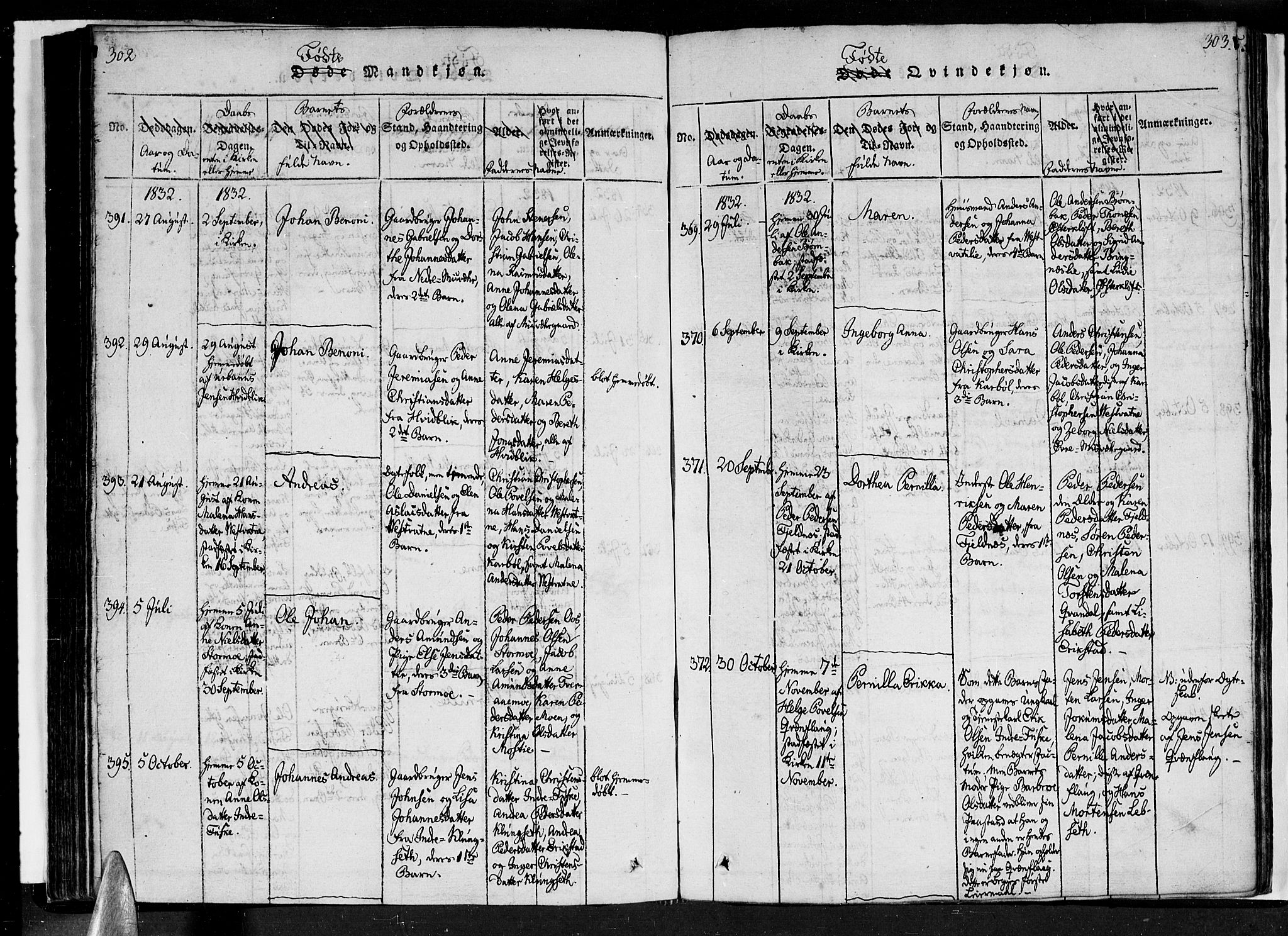 Ministerialprotokoller, klokkerbøker og fødselsregistre - Nordland, SAT/A-1459/852/L0736: Parish register (official) no. 852A06, 1820-1833, p. 302-303