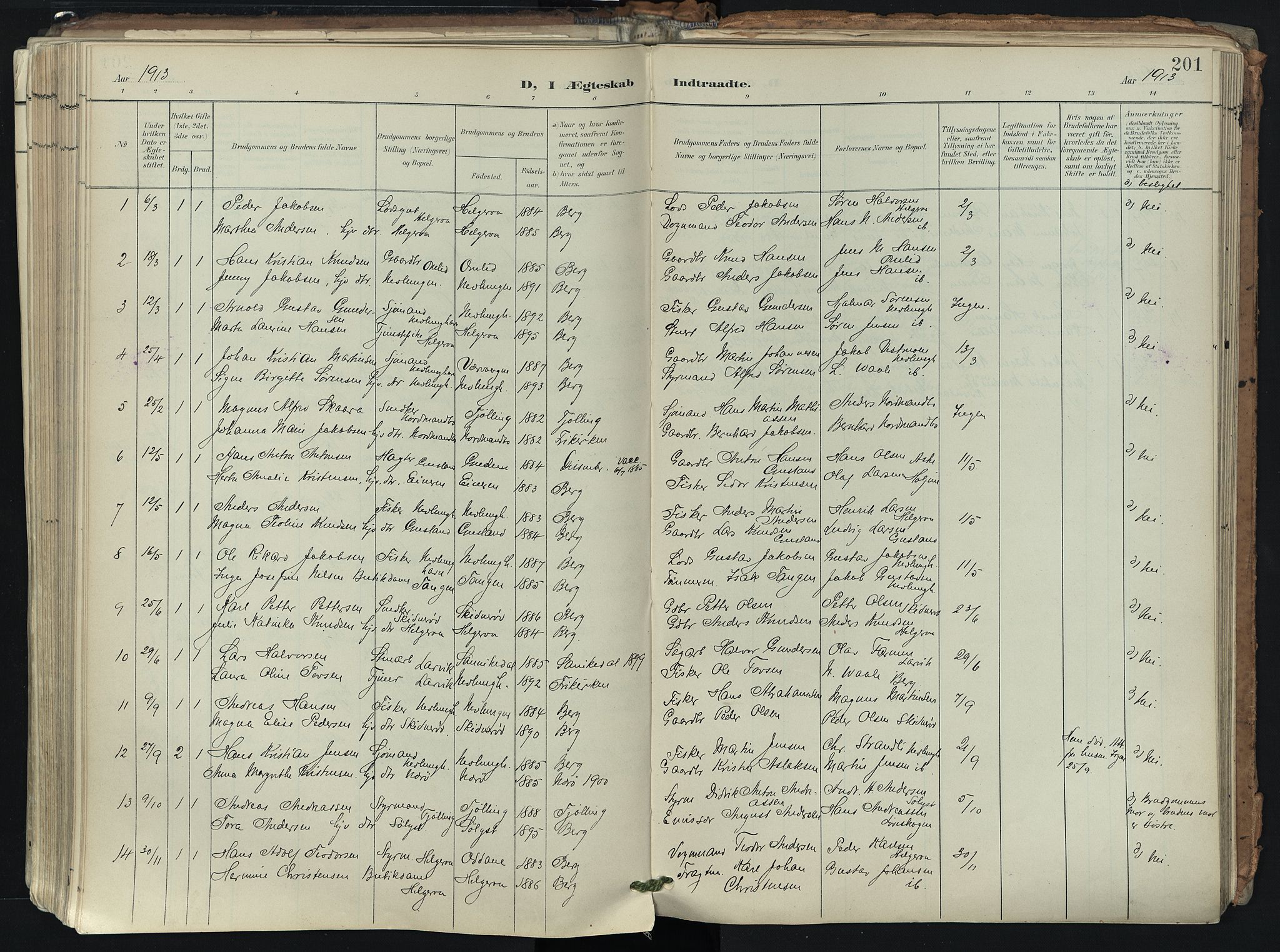 Brunlanes kirkebøker, SAKO/A-342/F/Fb/L0003: Parish register (official) no. II 3, 1900-1922, p. 201