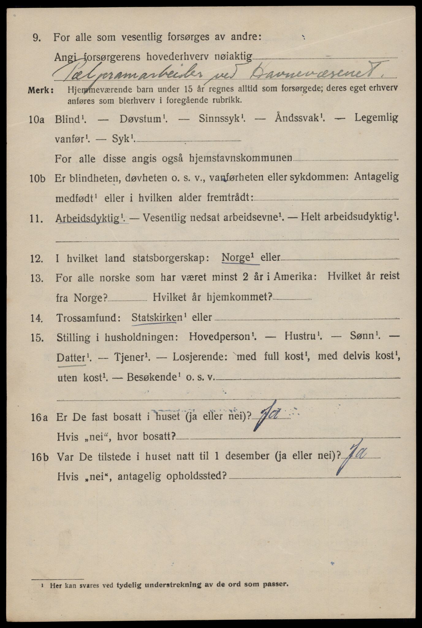 SAT, 1920 census for Trondheim, 1920, p. 127601