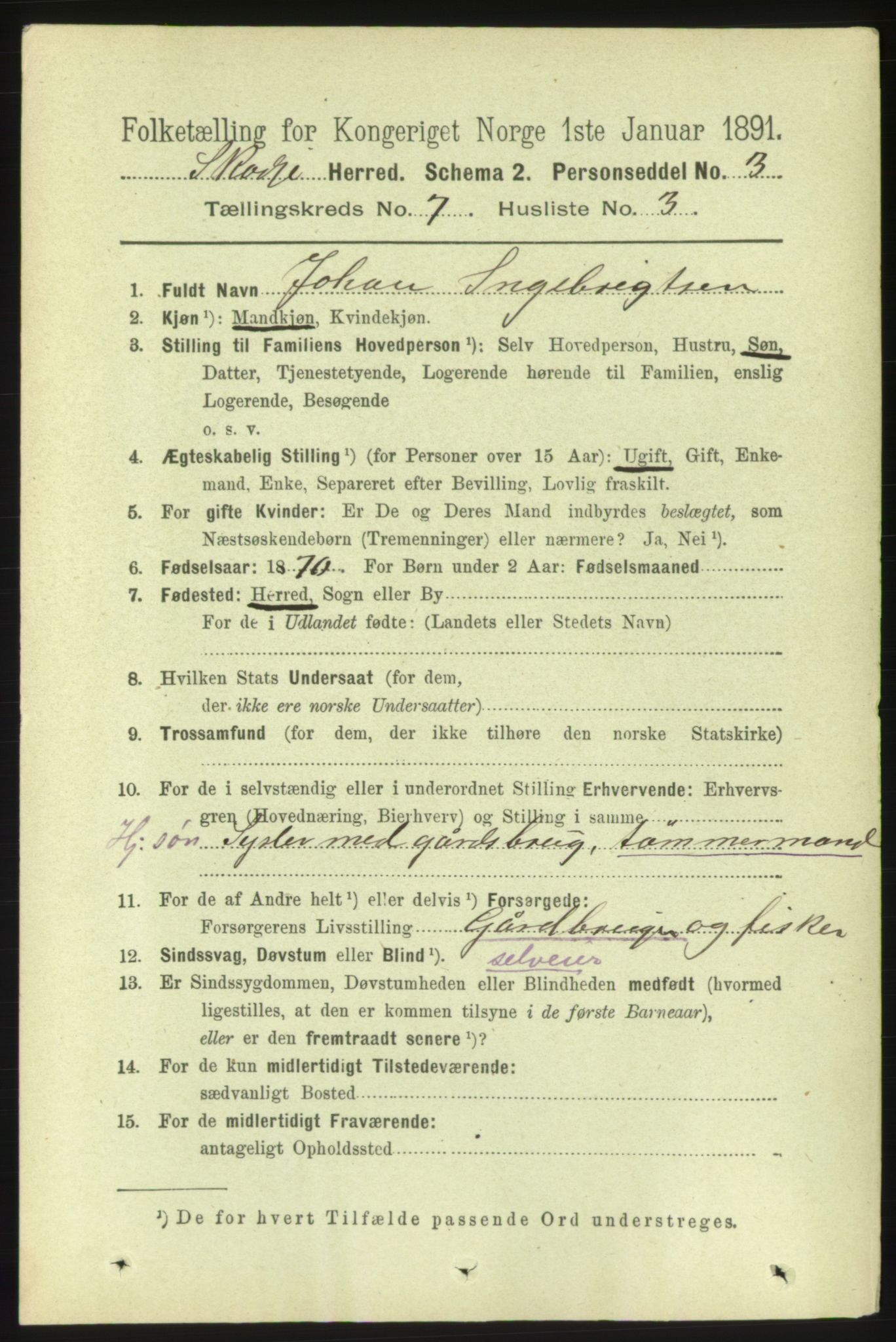 RA, 1891 census for 1529 Skodje, 1891, p. 1427