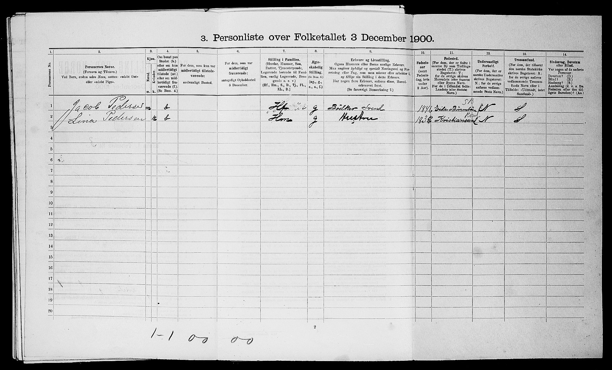 SAST, 1900 census for Stavanger, 1900, p. 11230