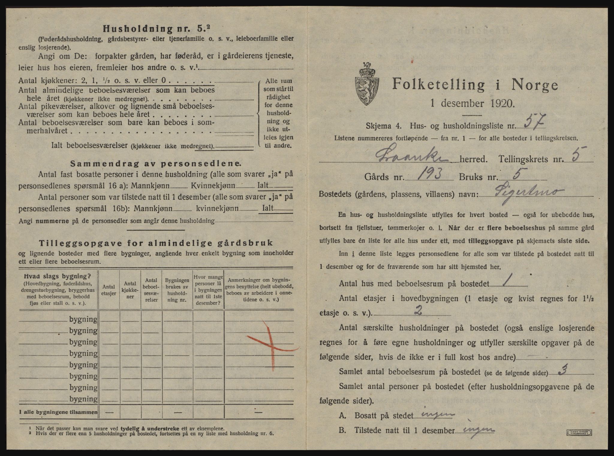 SAT, 1920 census for Lånke, 1920, p. 554