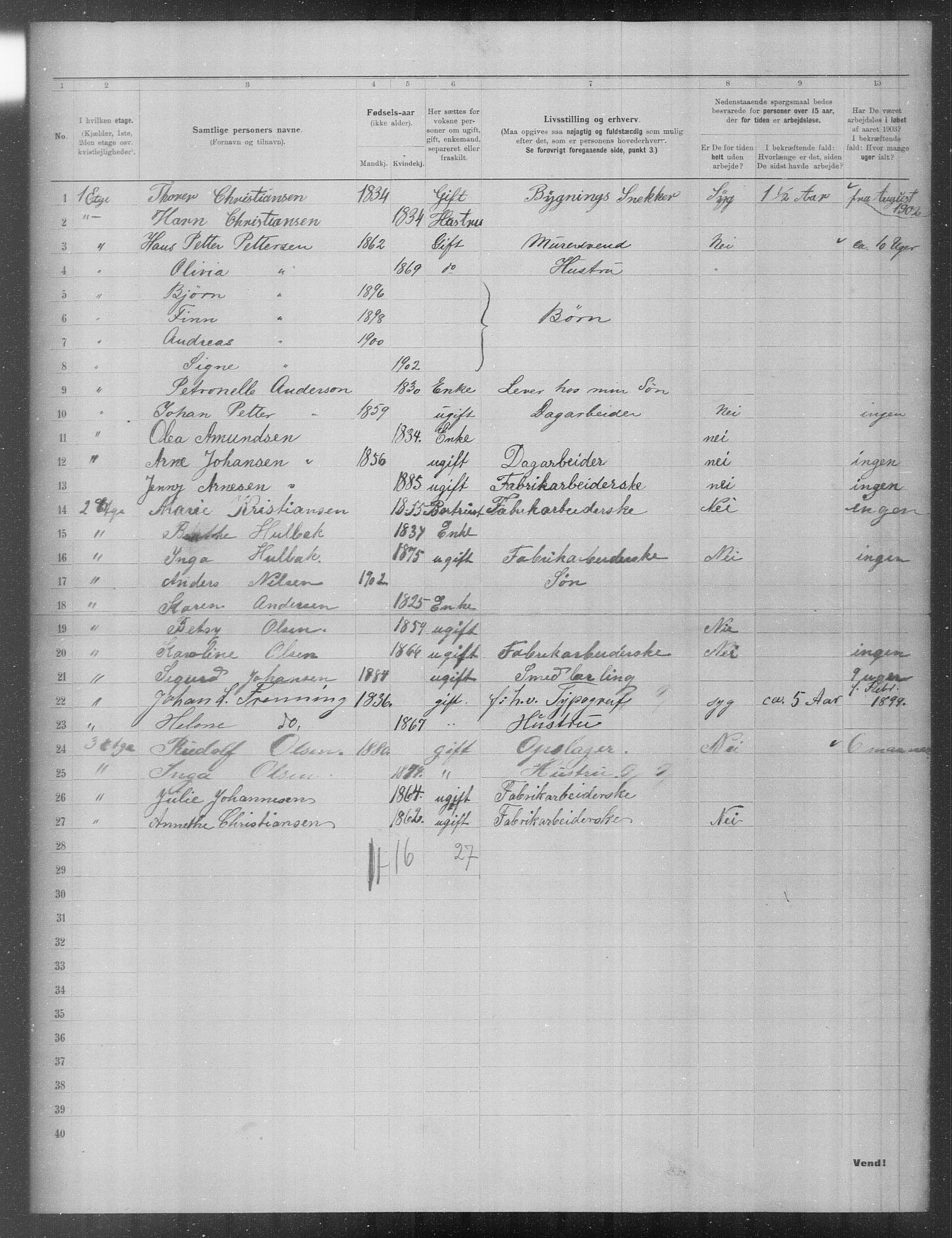 OBA, Municipal Census 1903 for Kristiania, 1903, p. 14804