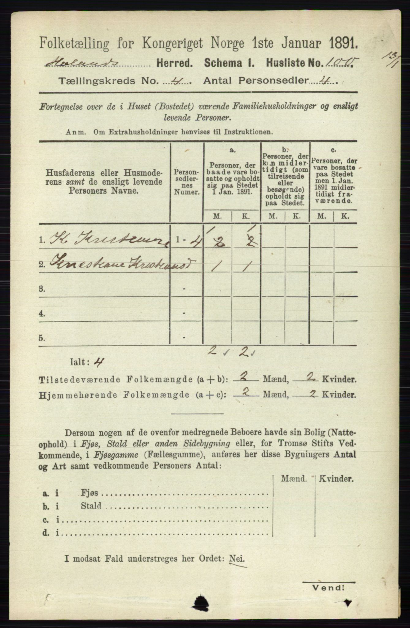 RA, 1891 census for 0221 Høland, 1891, p. 2556