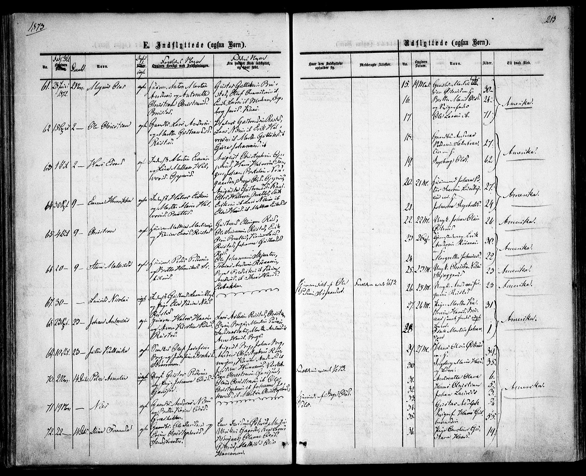Hurdal prestekontor Kirkebøker, SAO/A-10889/F/Fa/L0006: Parish register (official) no. I 6, 1860-1877, p. 213