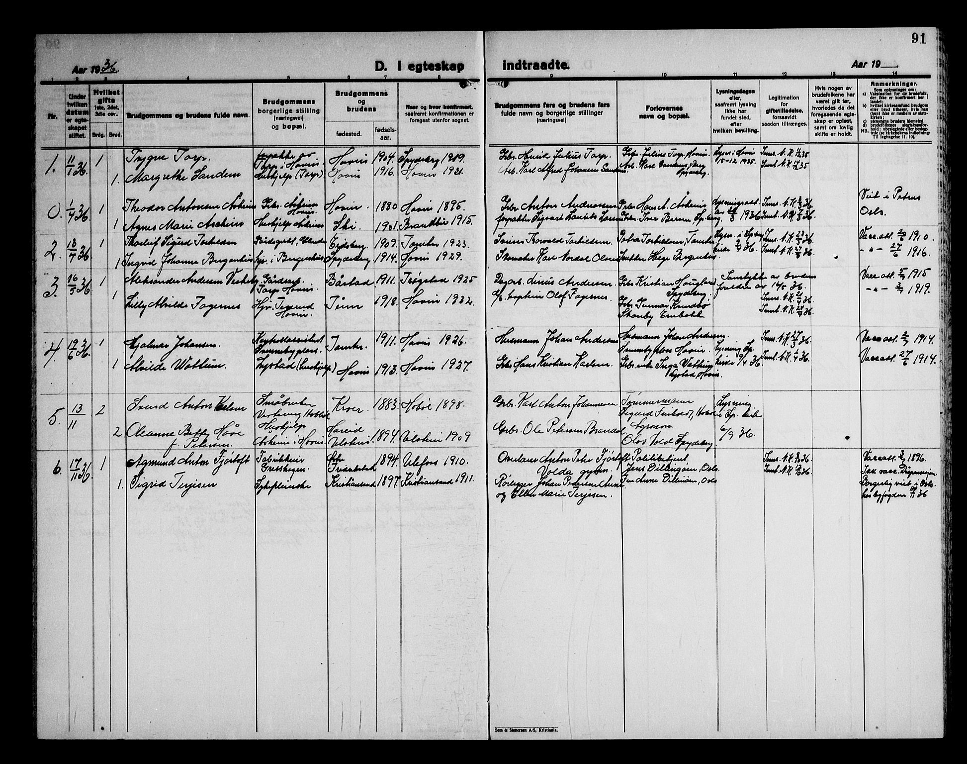 Spydeberg prestekontor Kirkebøker, AV/SAO-A-10924/G/Gb/L0002: Parish register (copy) no. II 2, 1925-1951, p. 91