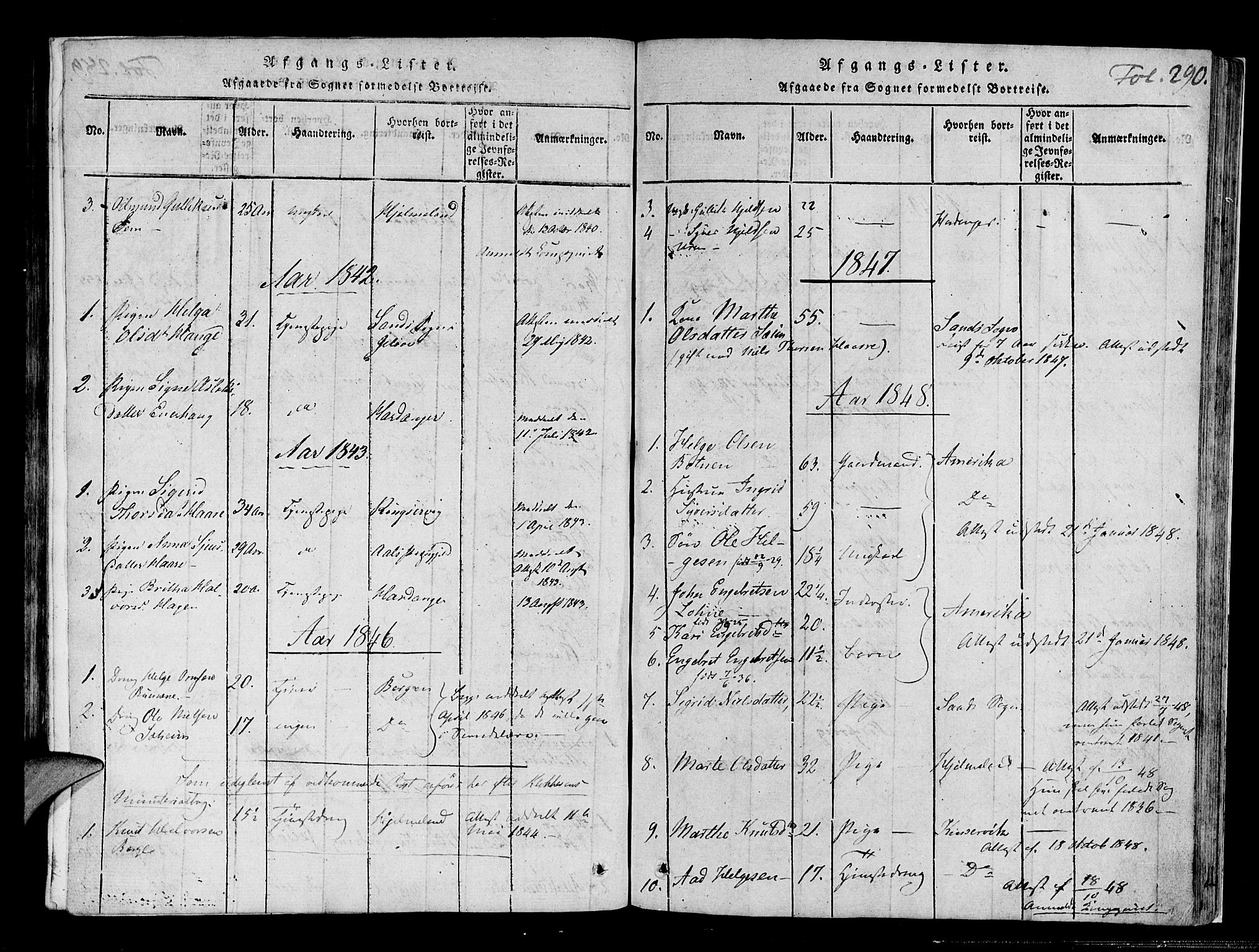 Røldal sokneprestembete, SAB/A-100247: Parish register (official) no. A 2, 1817-1856, p. 290