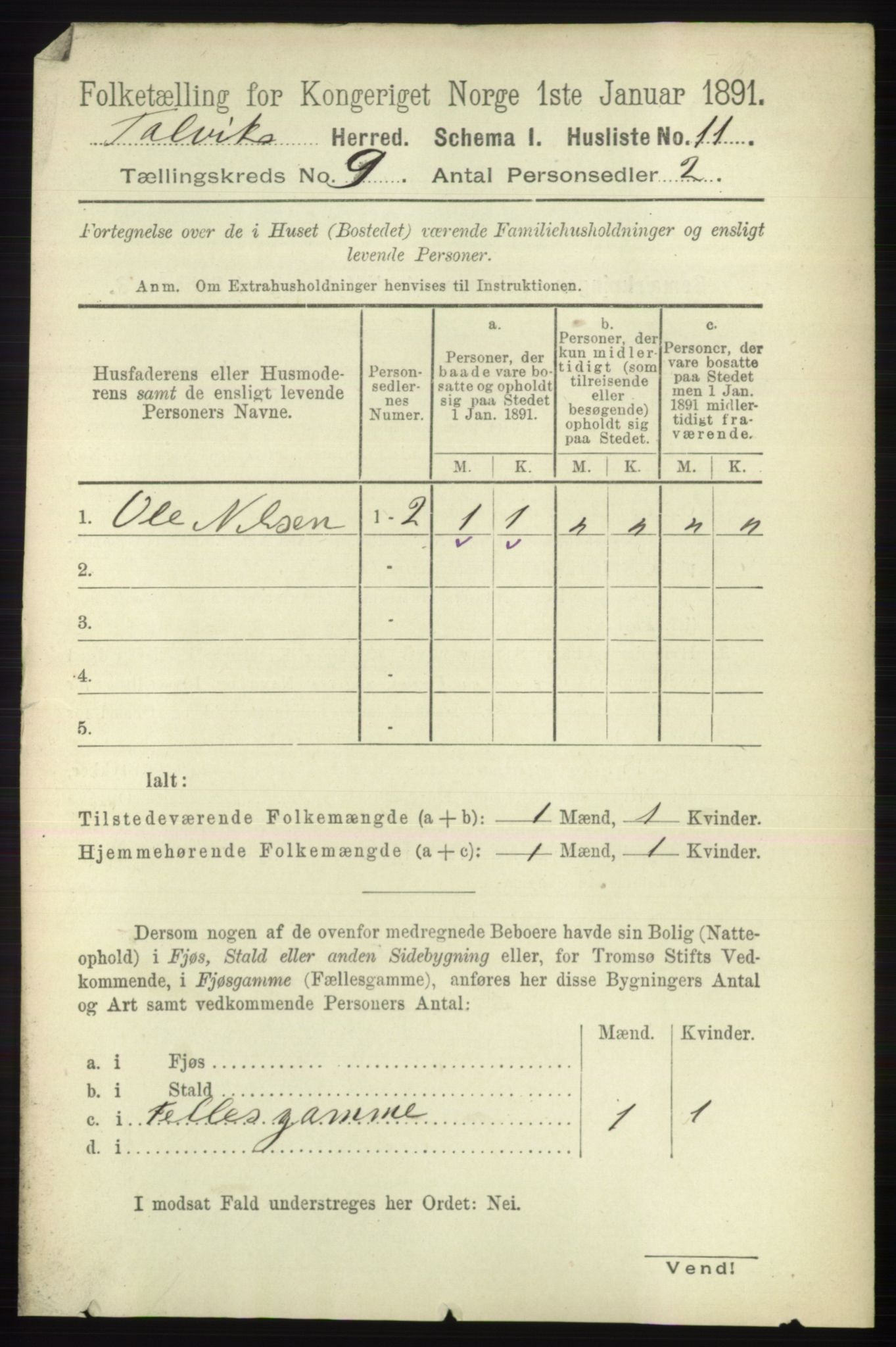 RA, 1891 census for 2013 Talvik, 1891, p. 2154