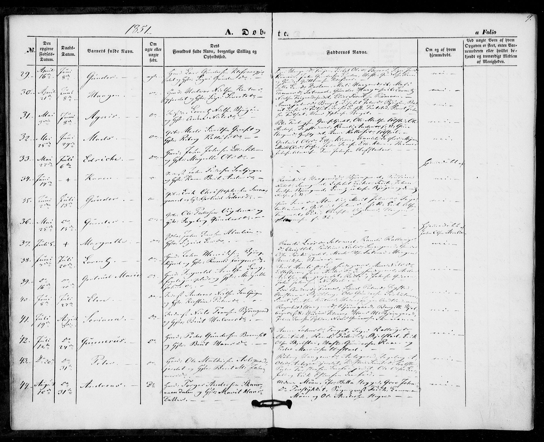 Ministerialprotokoller, klokkerbøker og fødselsregistre - Nord-Trøndelag, AV/SAT-A-1458/703/L0028: Parish register (official) no. 703A01, 1850-1862, p. 9