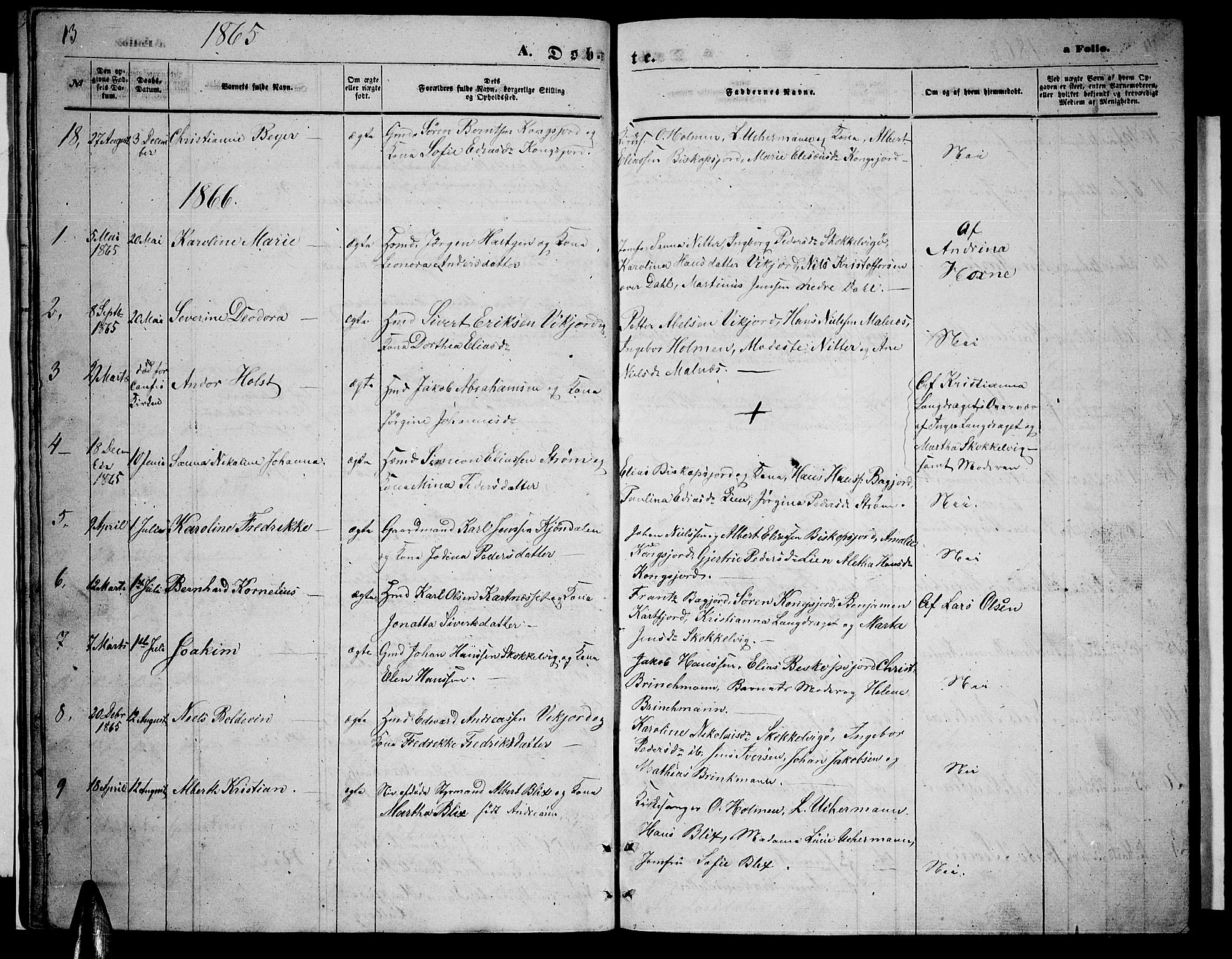 Ministerialprotokoller, klokkerbøker og fødselsregistre - Nordland, AV/SAT-A-1459/884/L1196: Parish register (copy) no. 884C02, 1860-1887, p. 13