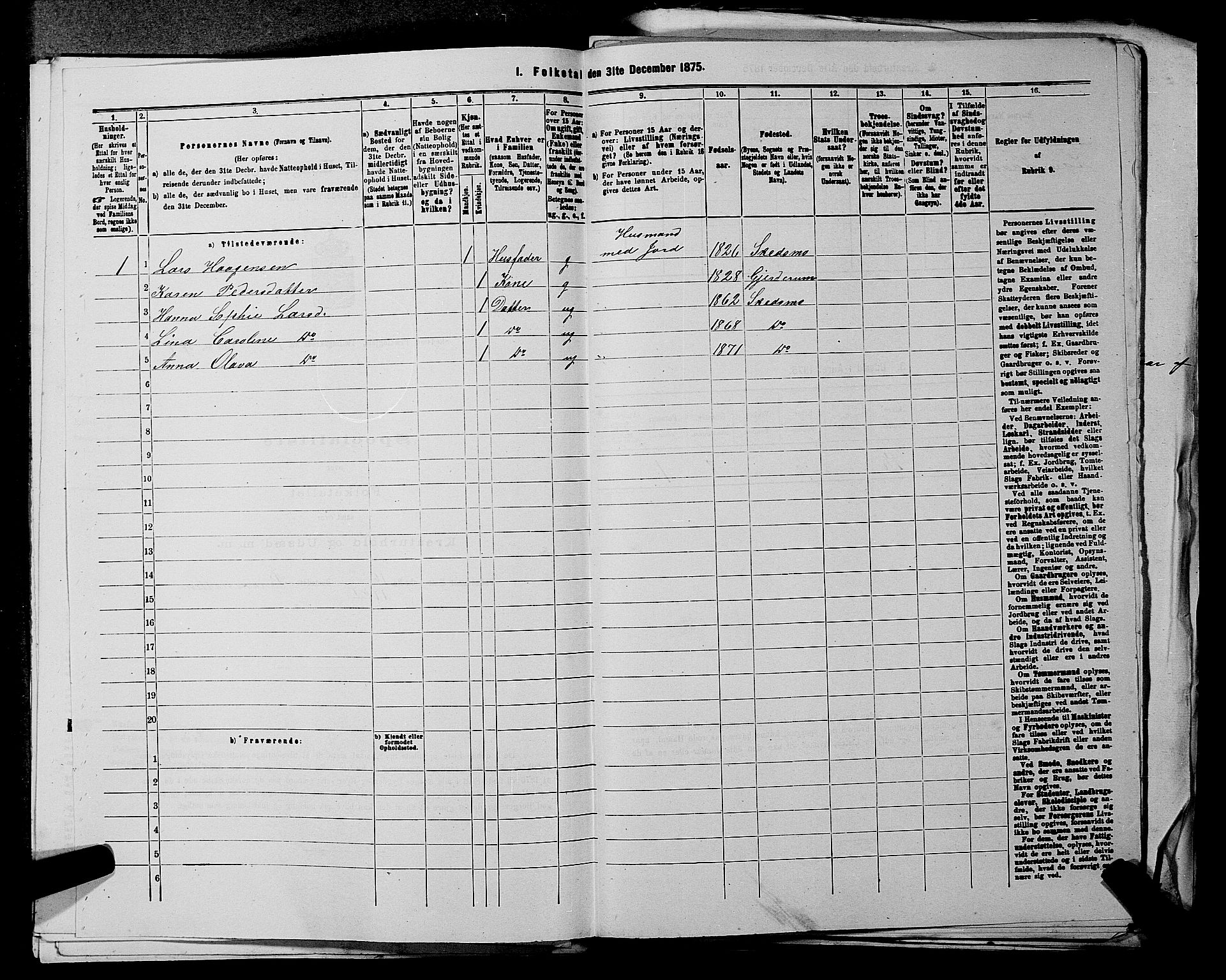 RA, 1875 census for 0231P Skedsmo, 1875, p. 131