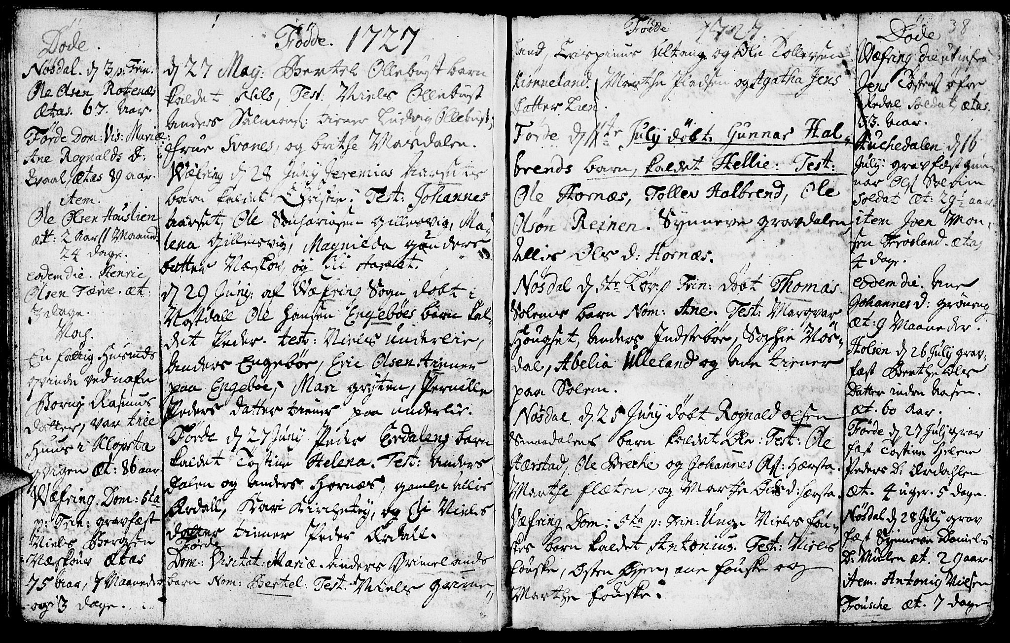 Førde sokneprestembete, SAB/A-79901/H/Haa/Haaa/L0001: Parish register (official) no. A 1, 1720-1727, p. 38