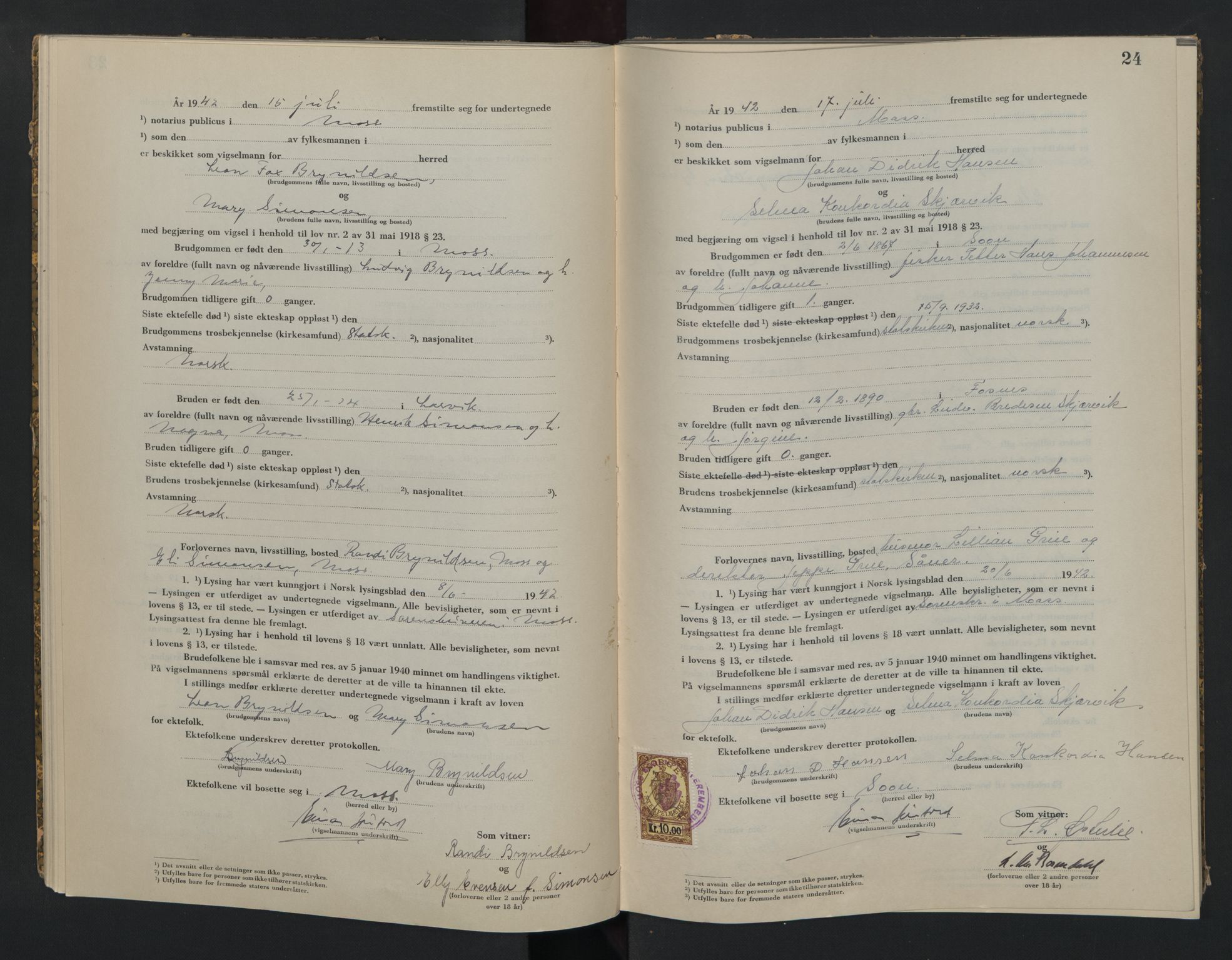 Moss sorenskriveri, AV/SAO-A-10168, 1942-1943, p. 24